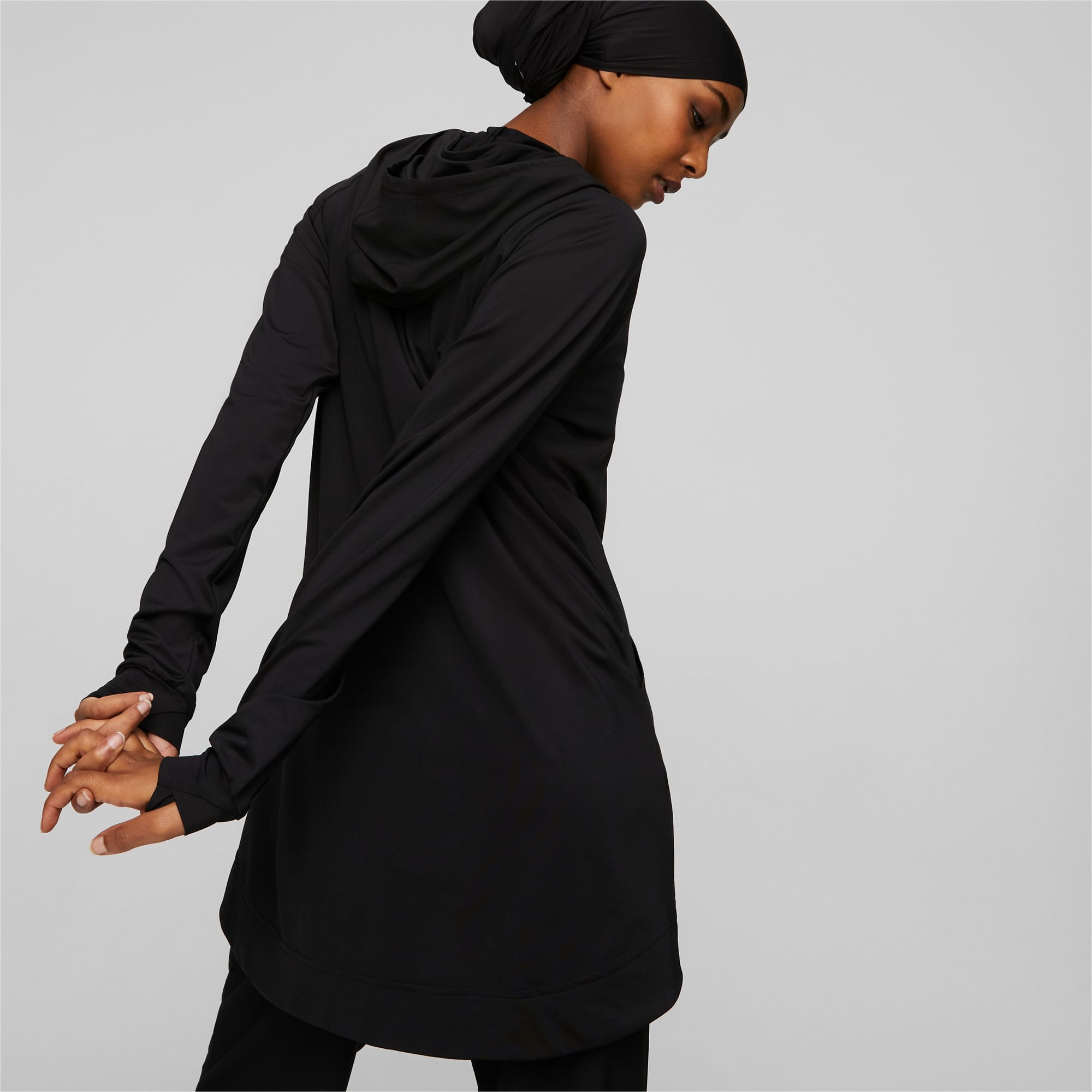 PUMA Modest Activewear Trainingshoodie Voor Dames, Zwart