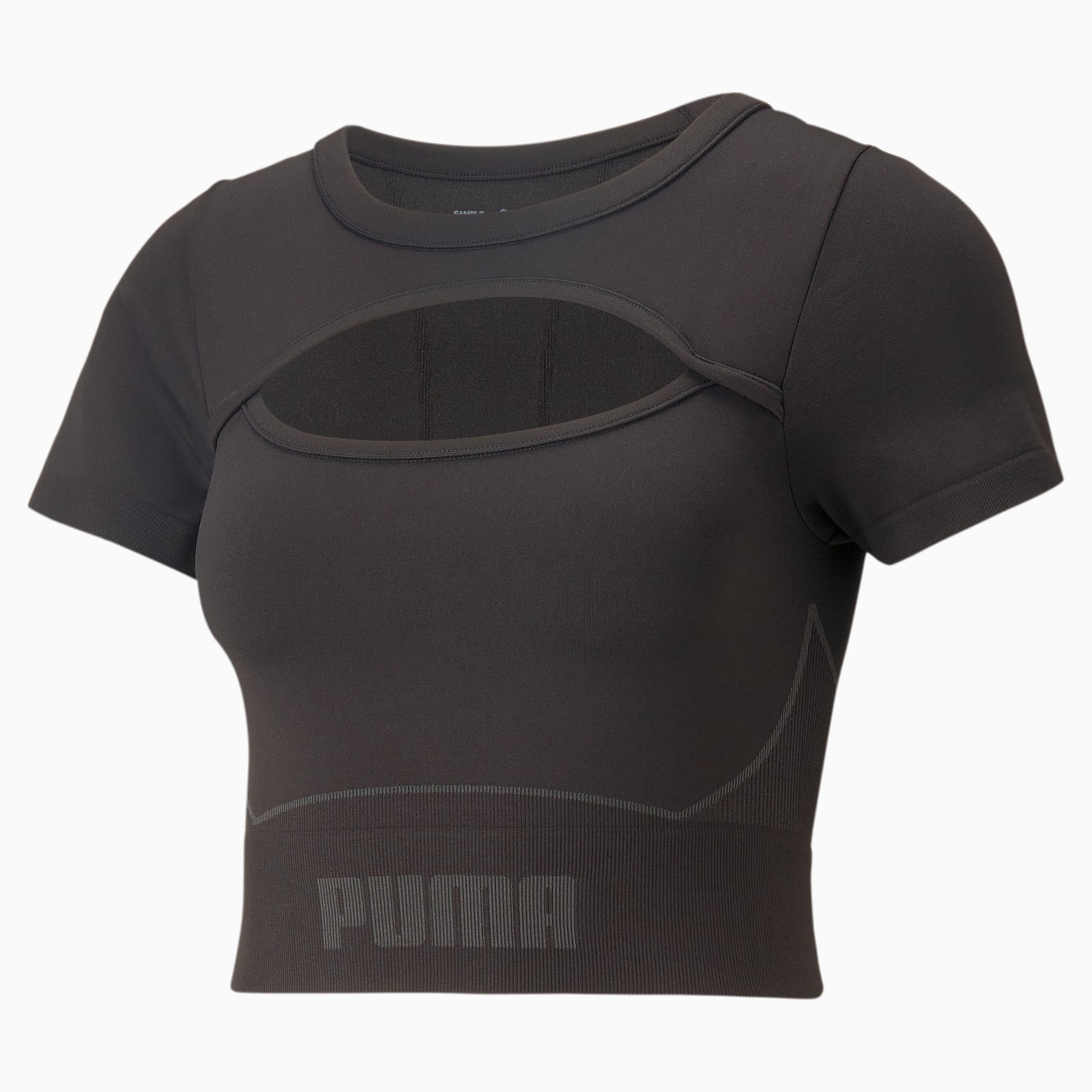 PUMA T-Shirt D’entraînement Formknit Seamless Baby Femme, Noir/Gris
