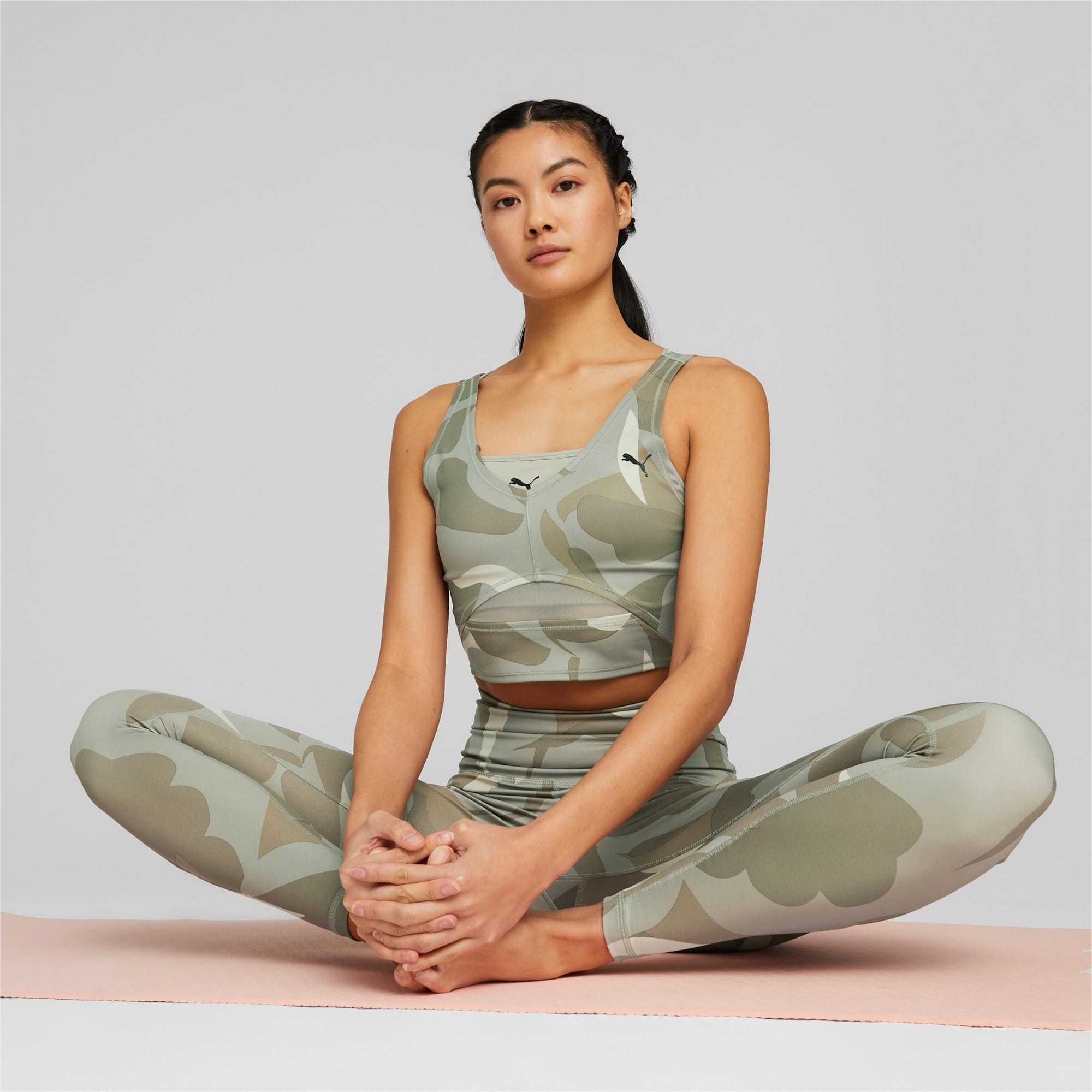 PUMA Haut De Yoga à Imprimés Studio Femme, Marron