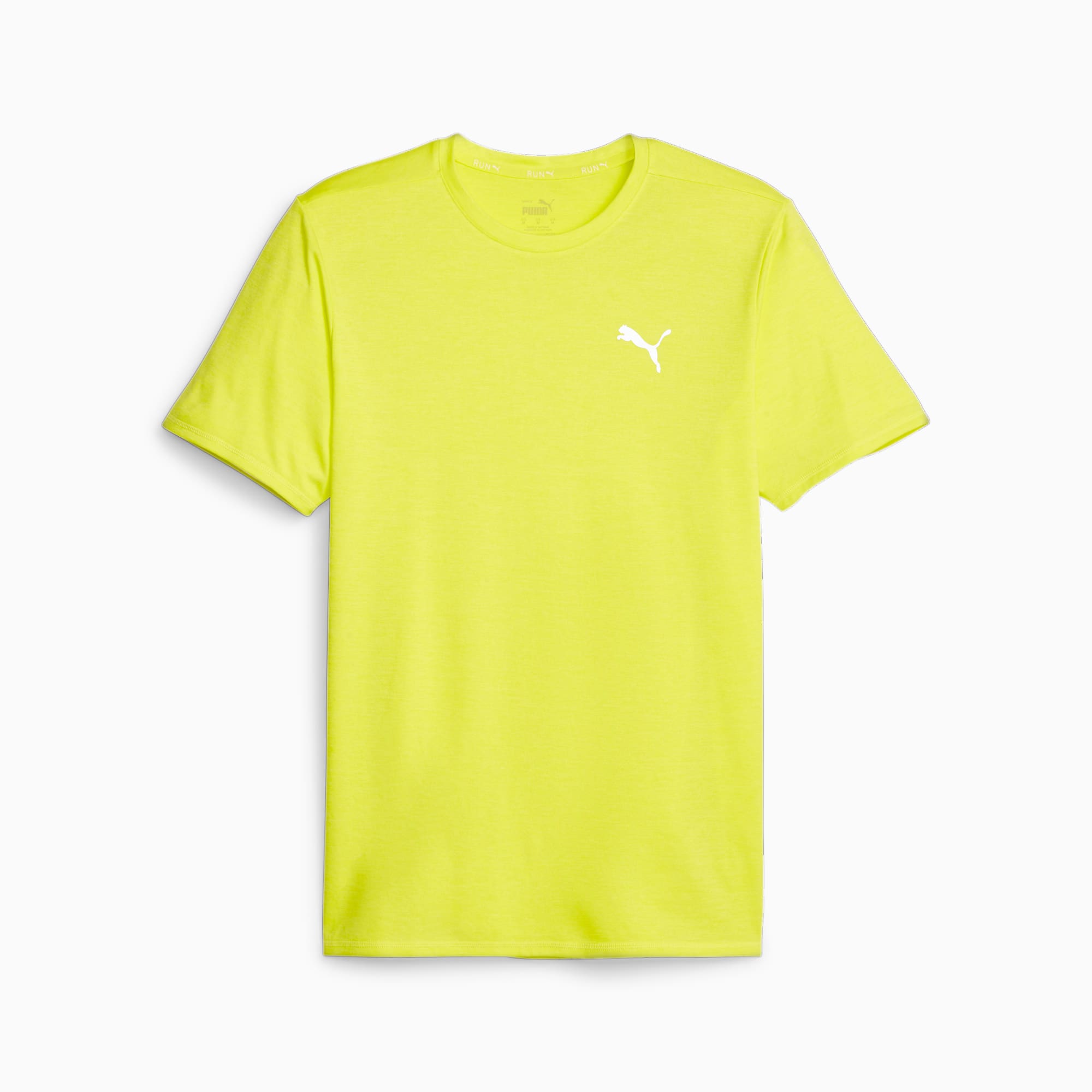 PUMA Run Favourite Heather Running T-Shirt Men, Yellow Burst Heather, Size XS, Clothing