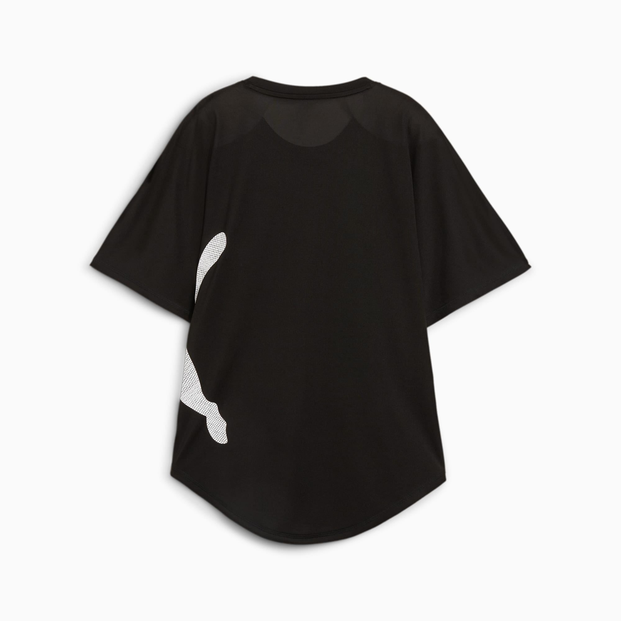 PUMA Train All Day Big Cat T-shirt voor Dames, Wit/Zwart