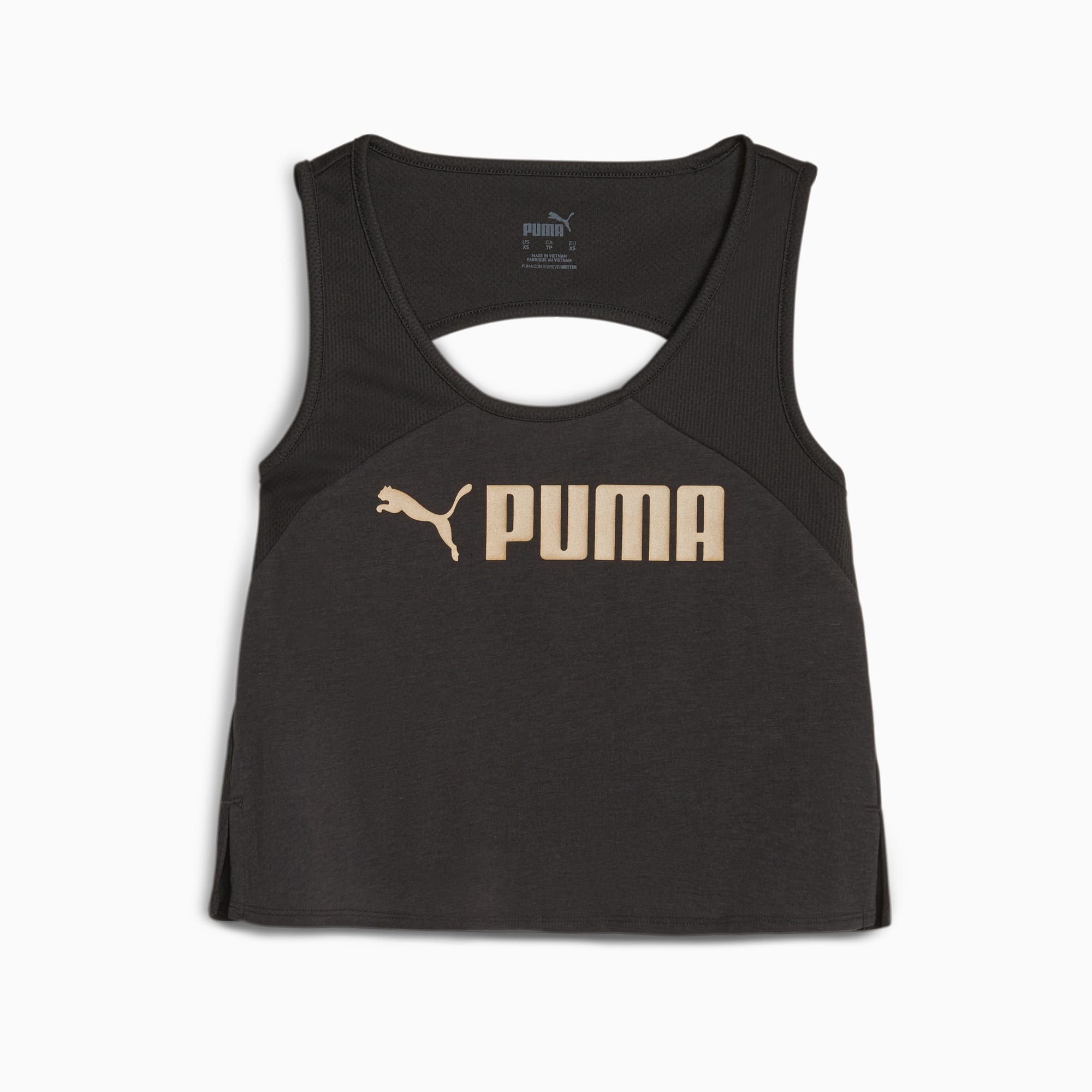 PUMA Fit Skimmer Trainingstanktop Voor Dames, Goud/Zwart