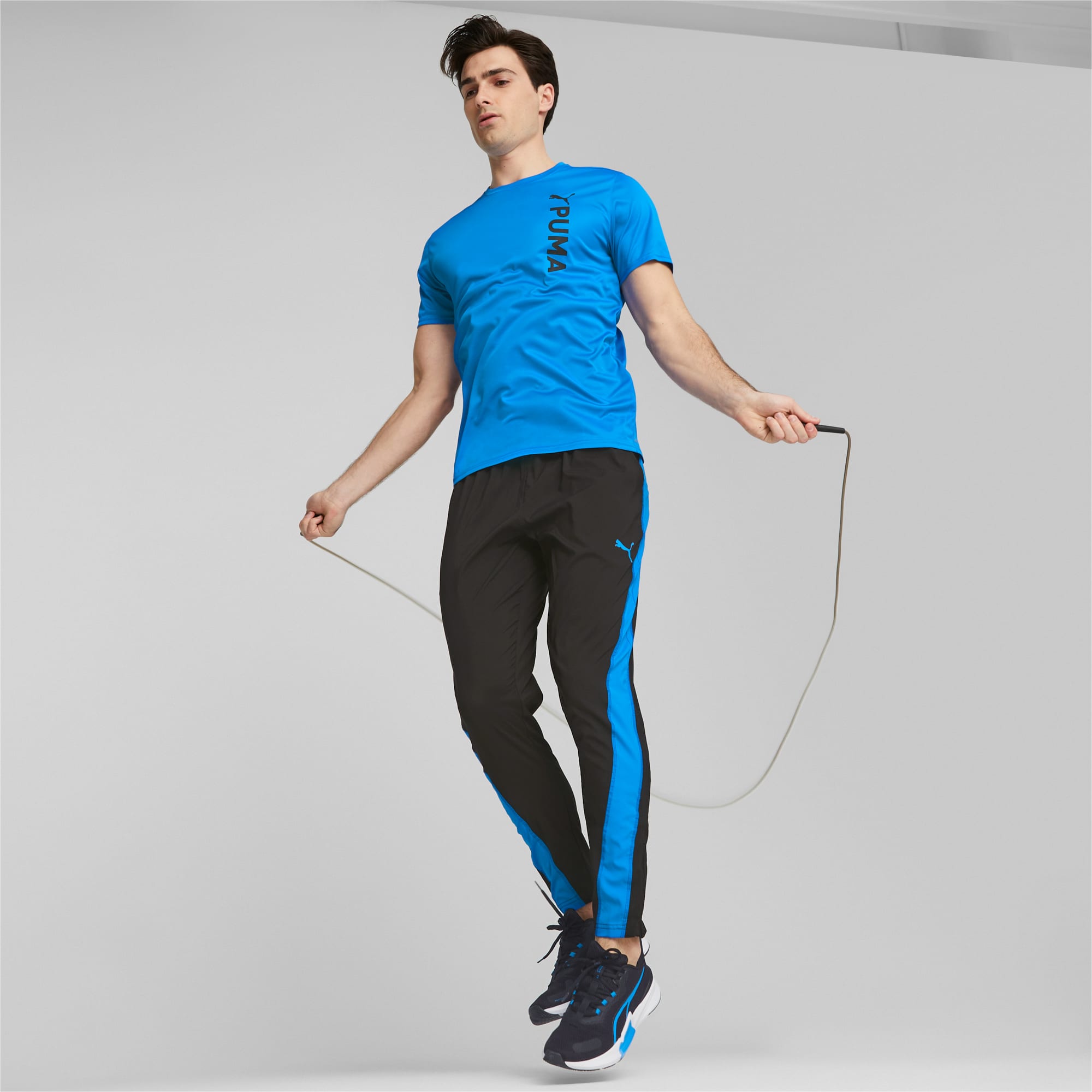 PUMA FIT Trainings-T-Shirt Herren, Blau, Größe: S, Kleidung