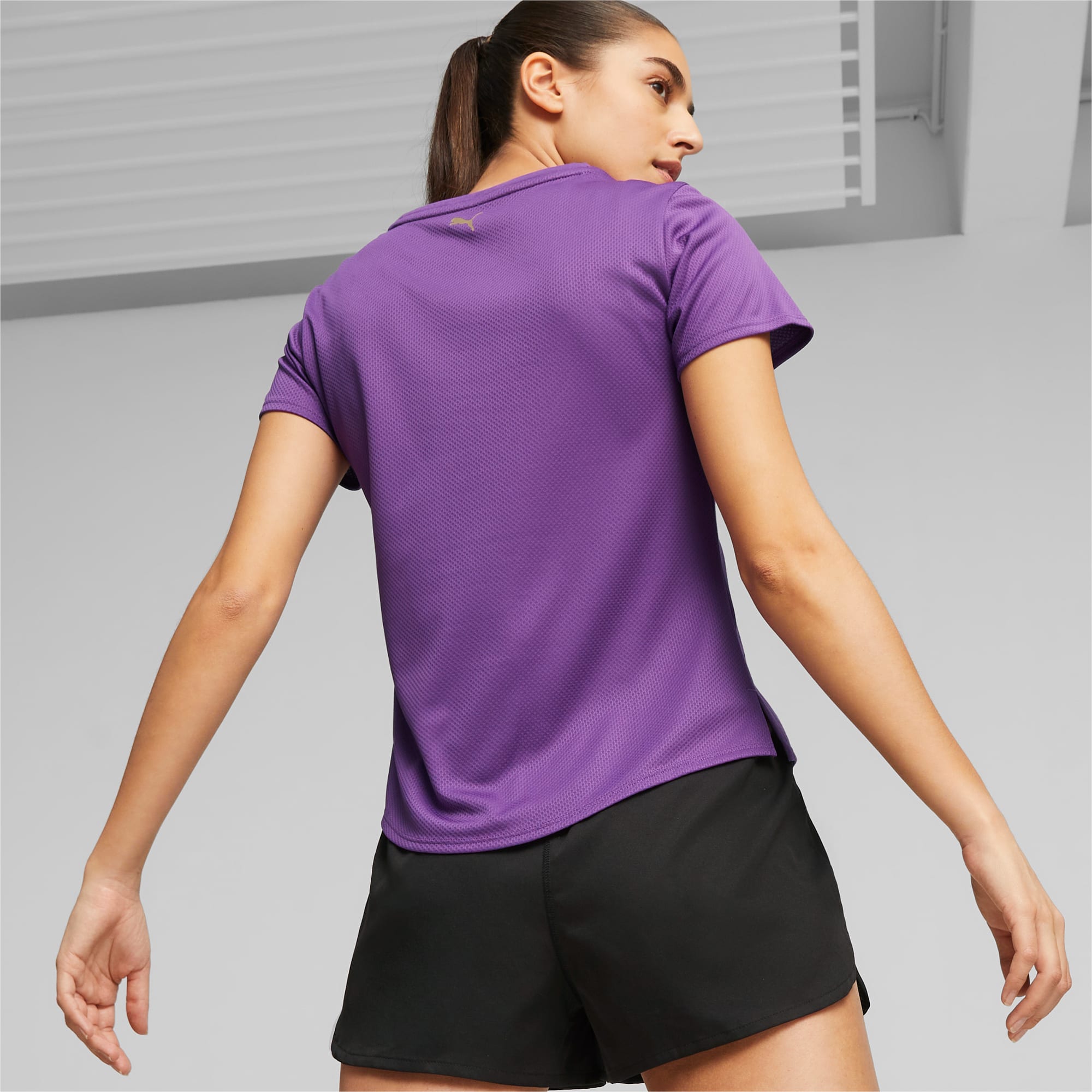 PUMA FIT Ultrabreathe Trainings-T-Shirt Damen, Lila/Gold, Größe: M, Kleidung