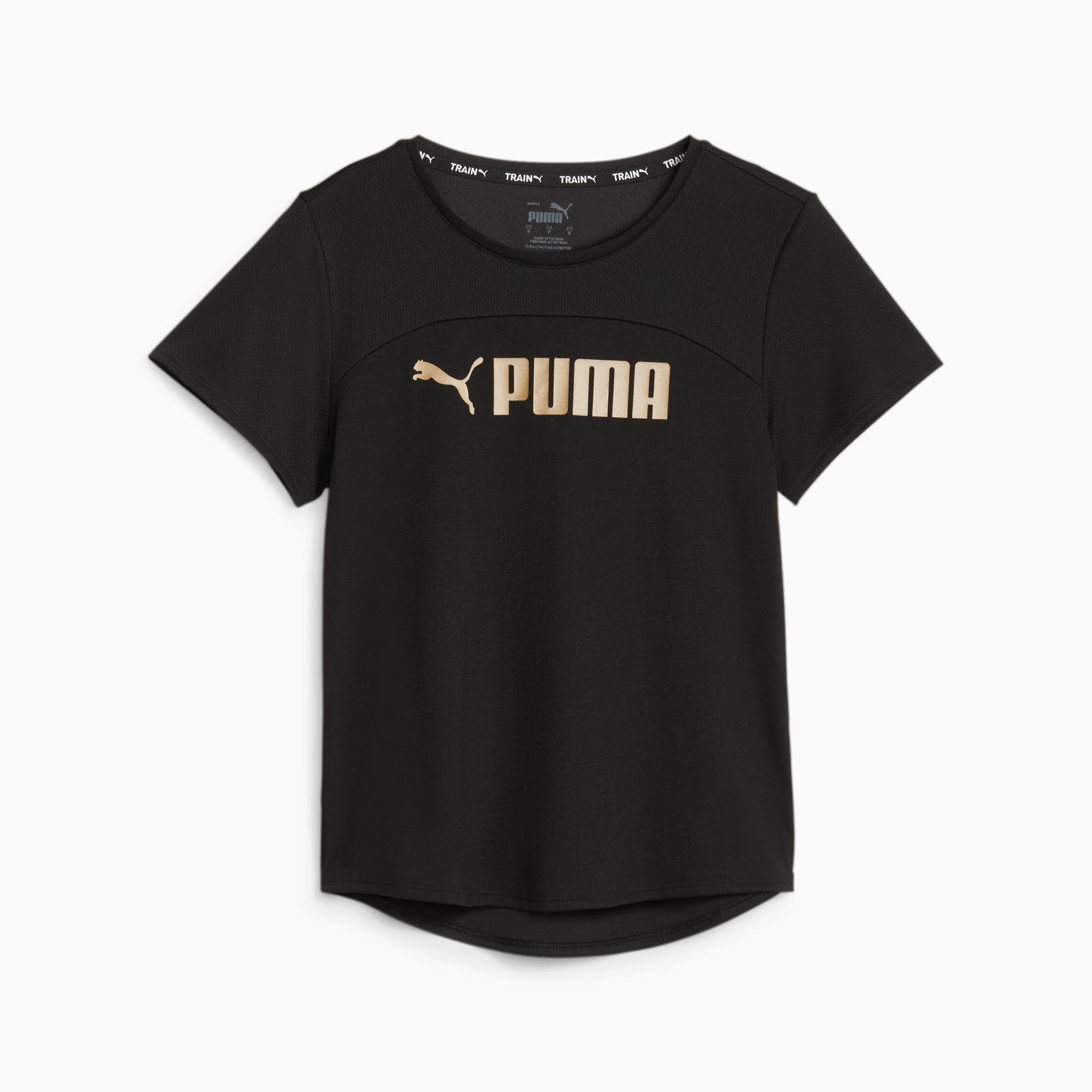 PUMA FIT Ultrabreathe Trainings-T-Shirt Damen, Schwarz/Gold, Größe: M, Kleidung