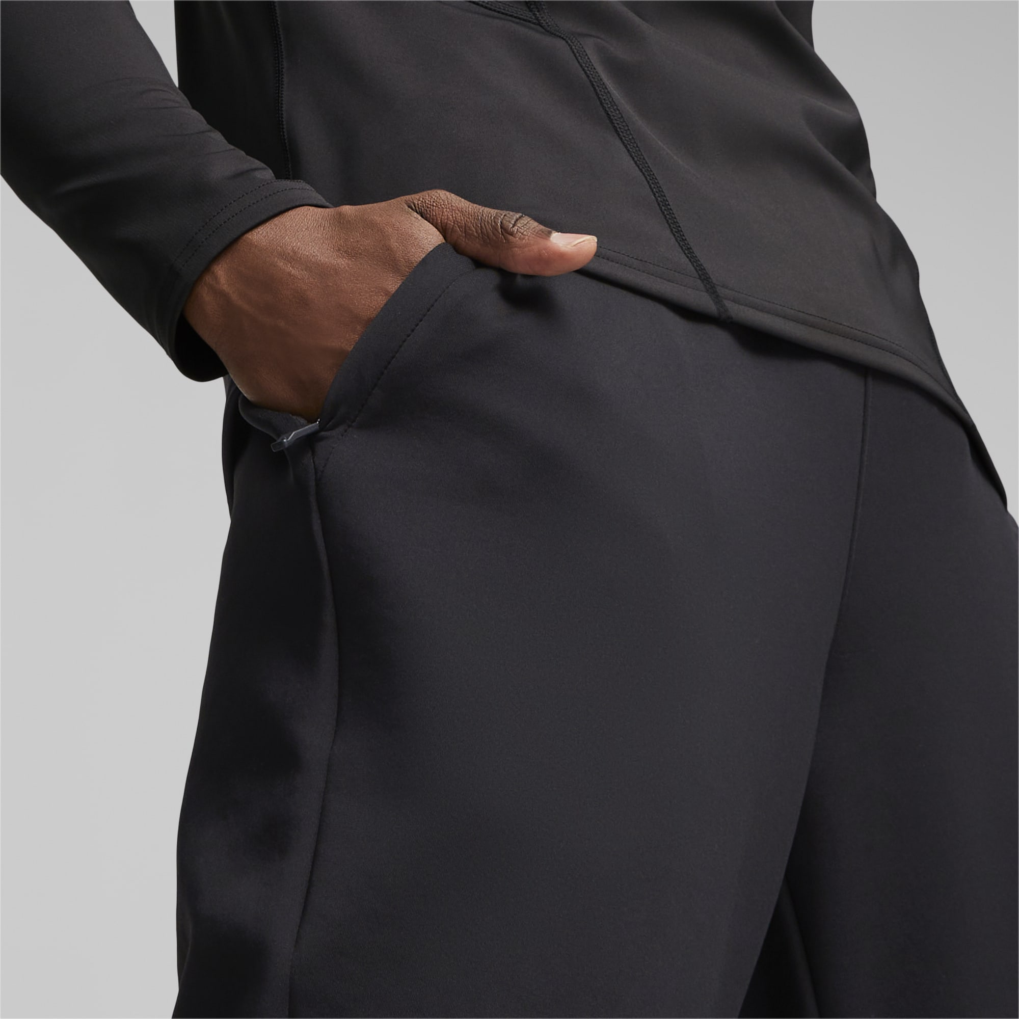 PUMA Pantalones Deportivos De Punto Doble Hombres Para Hombre, Negro