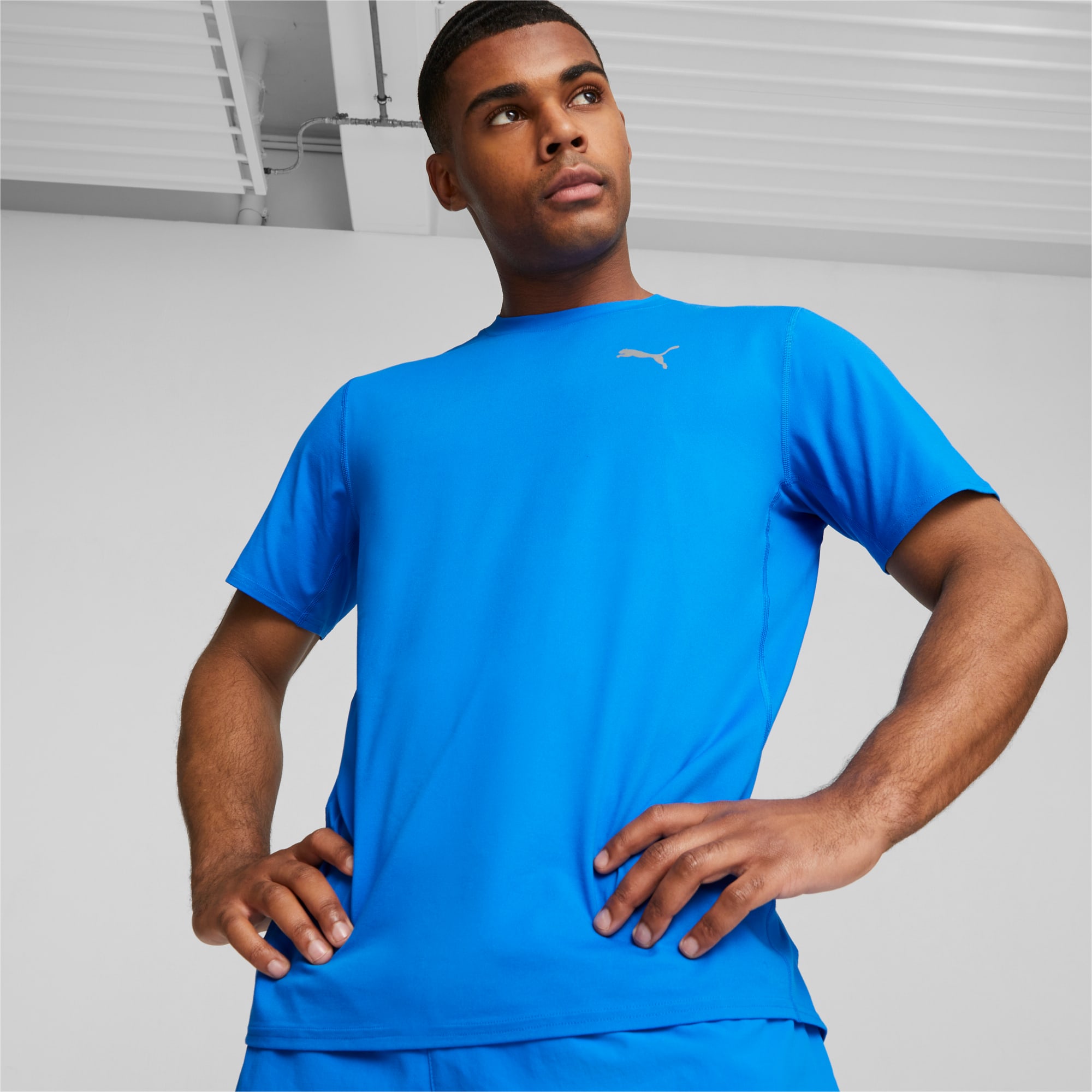 PUMA Cloudspun Kurzärmliges Lauf-T-Shirt Herren, Blau, Größe: L, Kleidung
