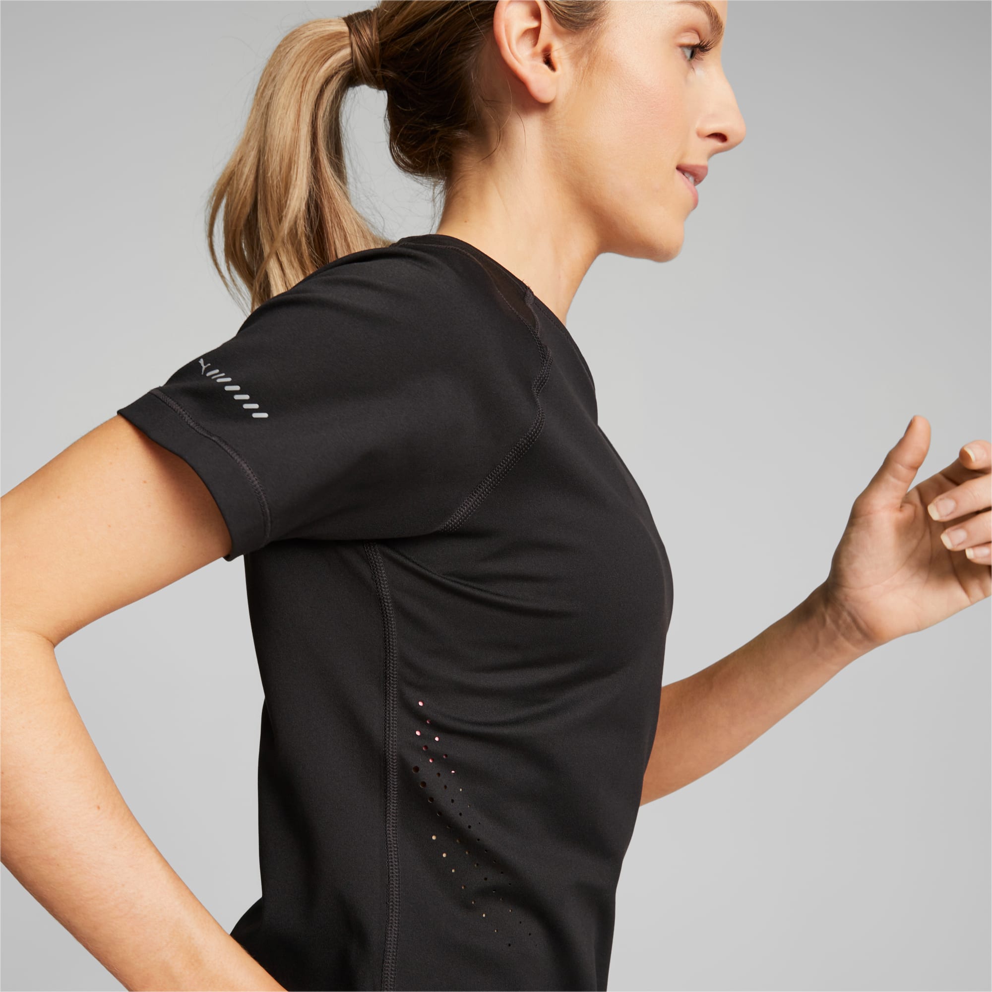 PUMA T-Shirt De Running RUN CLOUDSPUN Femme, Noir