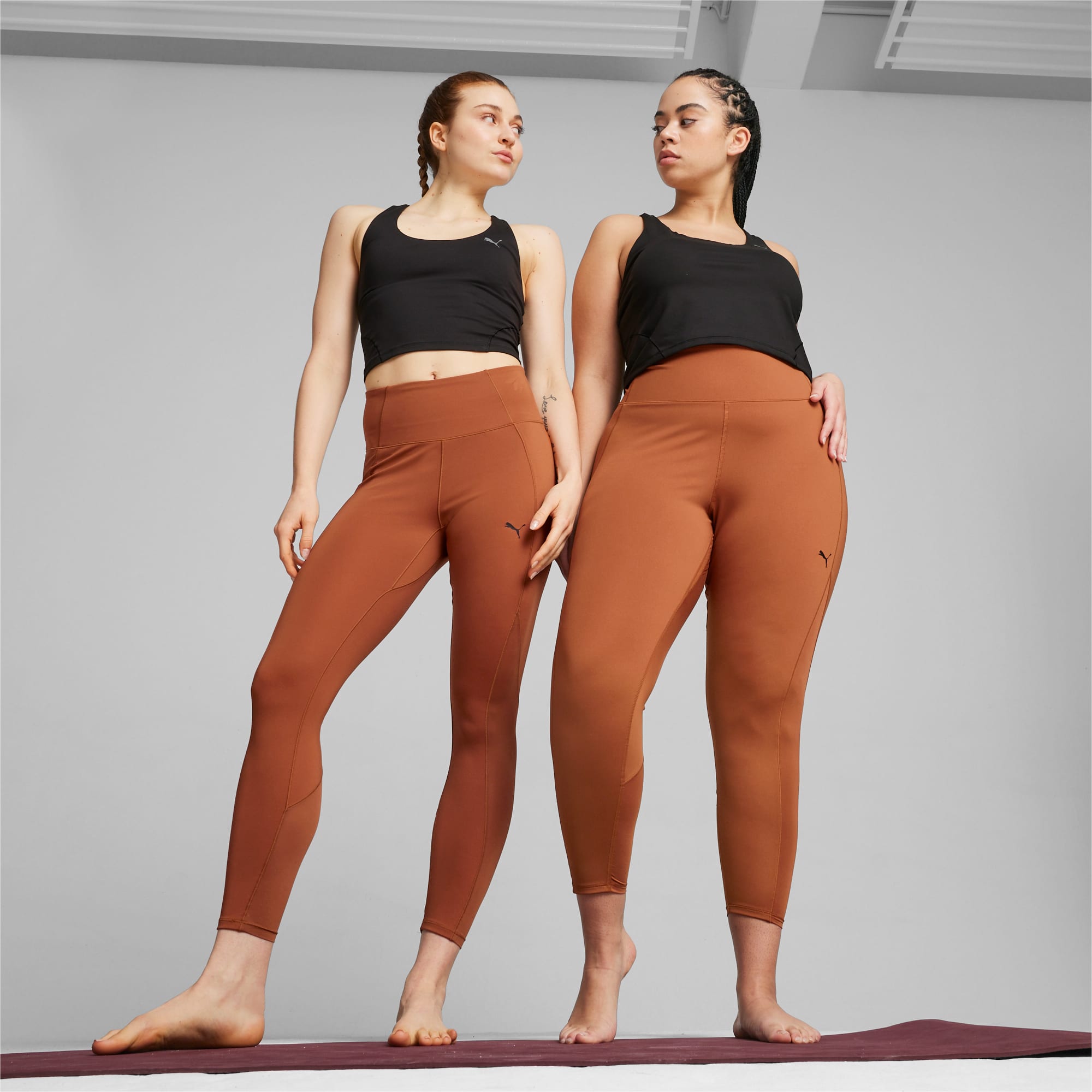 PUMA Studio Ultrabare Women's Tights, Teak, Size XS, Clothing