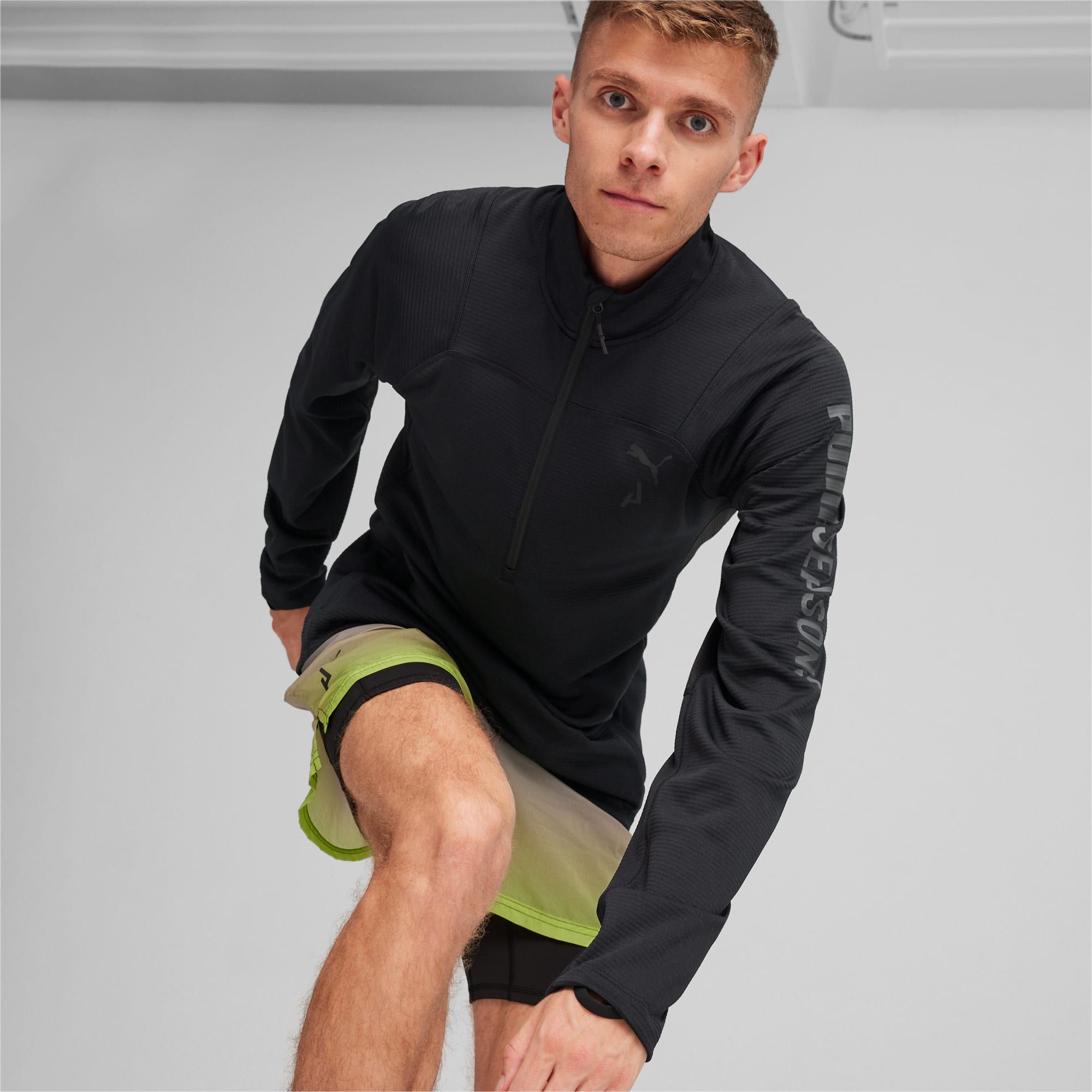 PUMA Seasons Long Sleeve Men's Running Shirt, Black, Size XS, Clothing
