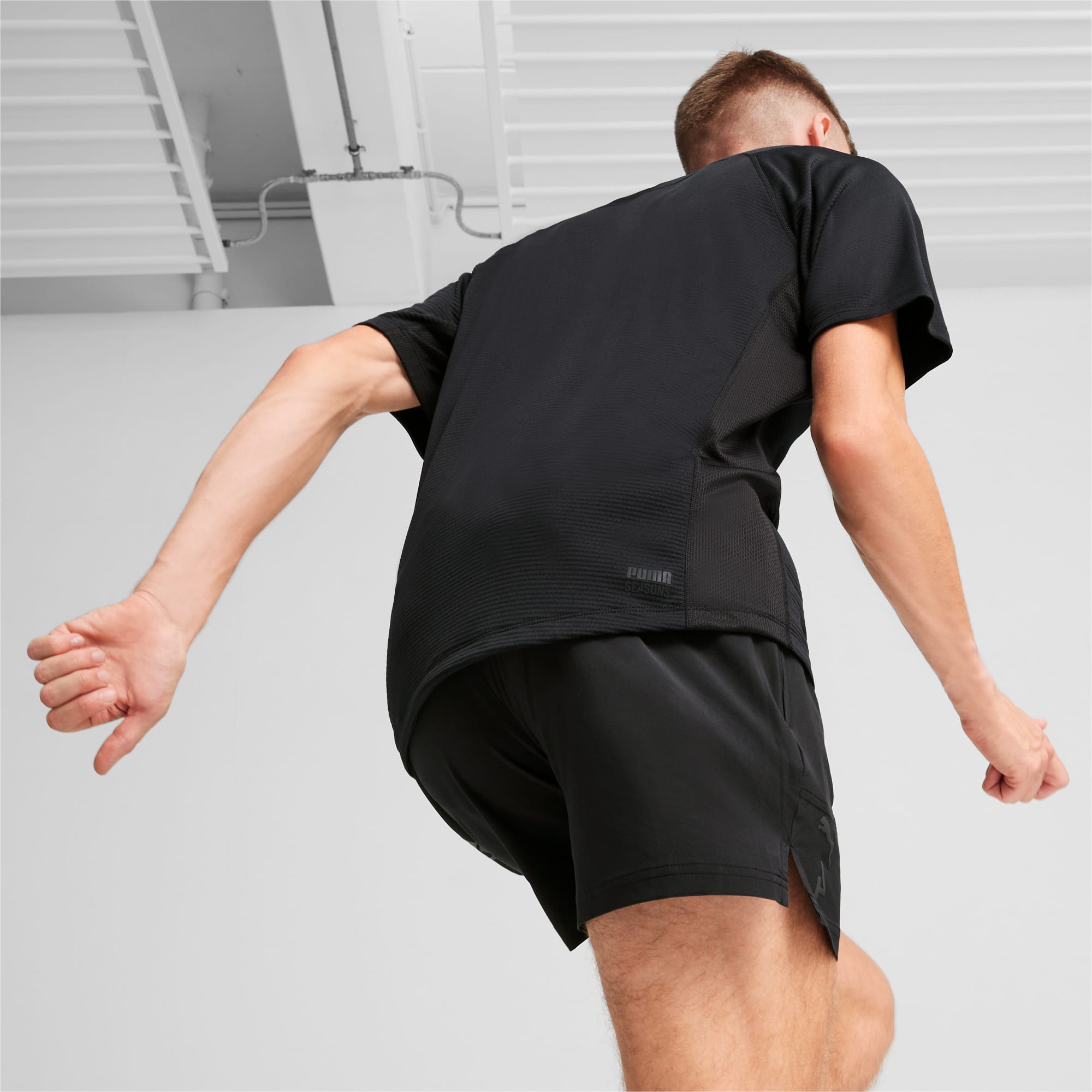 PUMA Seasons Short Sleeve Men's T-Shirt, Black, Size L, Clothing