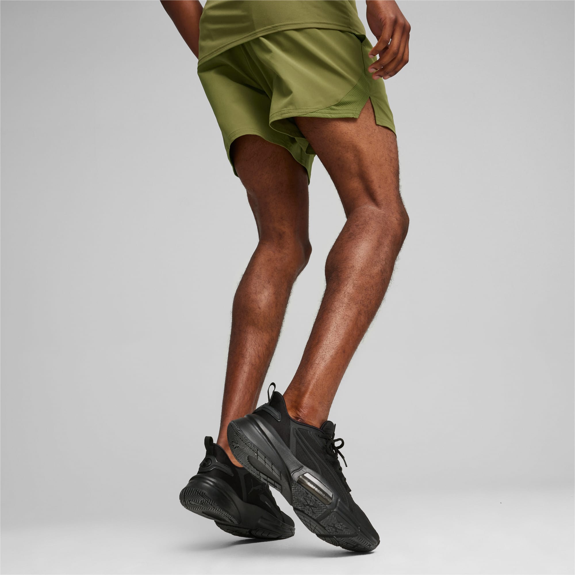 PUMA 5 Men's Ultrabreathe Stretch Training Shorts, Olive Green, Size XS, Clothing