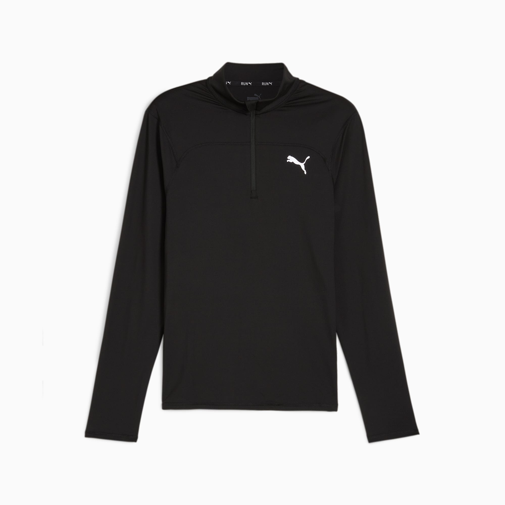 PUMA Run Cloudspun Men's Quarter-Zip Pullover Top, Black, Size XS, Clothing