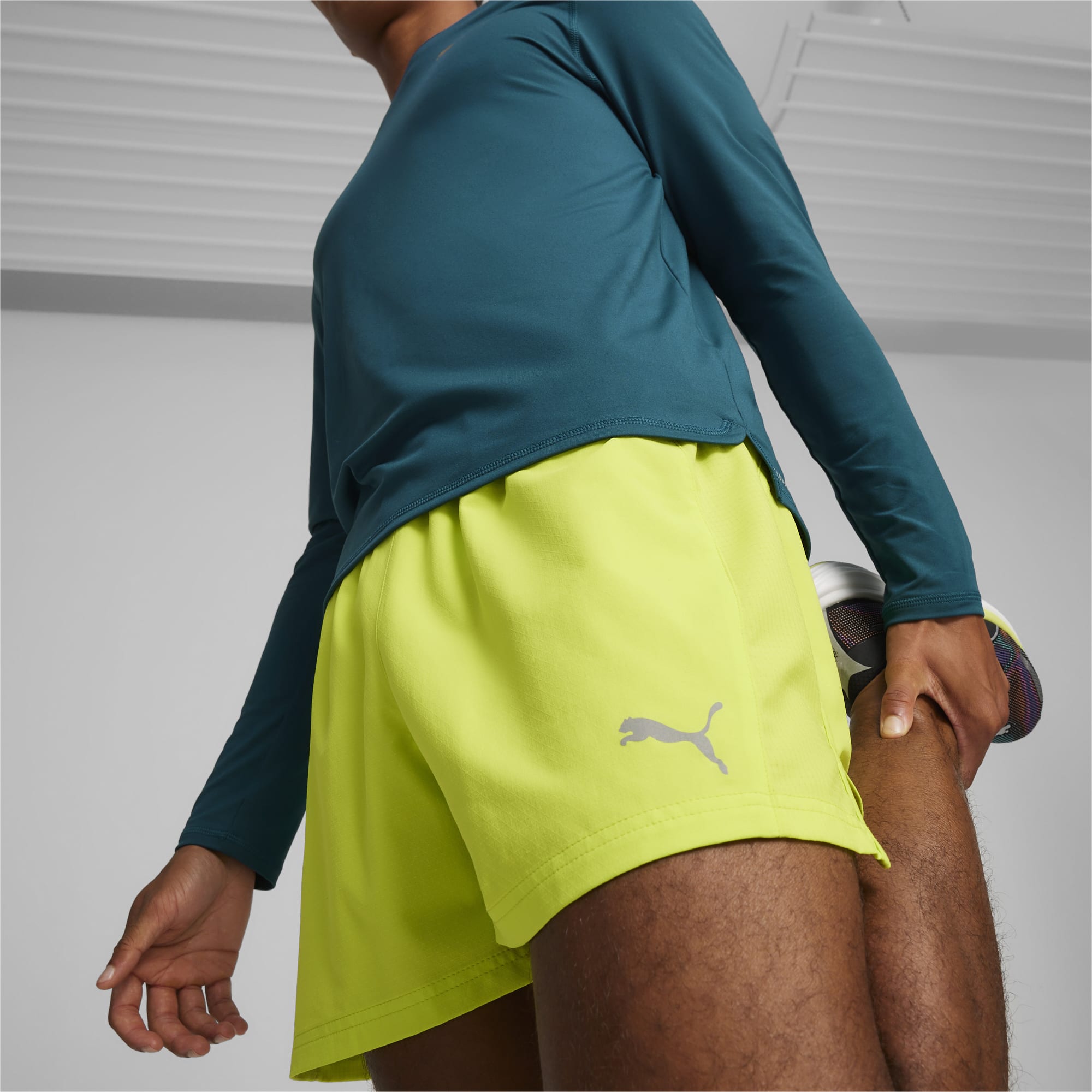 PUMA Run Velocity Ultraweave 5 Men's Running Shorts, Lime Pow, Size XS, Clothing