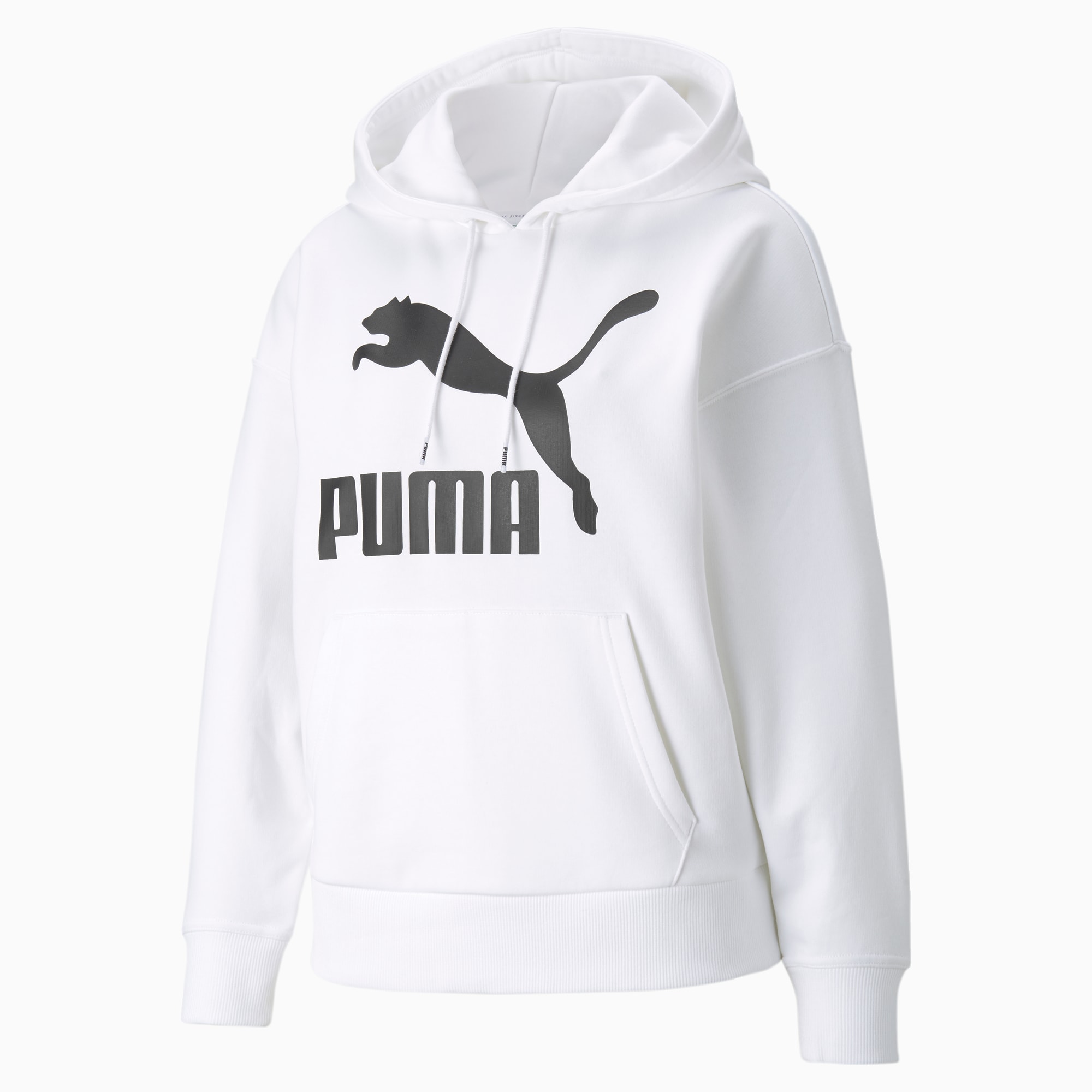PUMA Classics Logo Women's Hoodie, White, Size M, Clothing