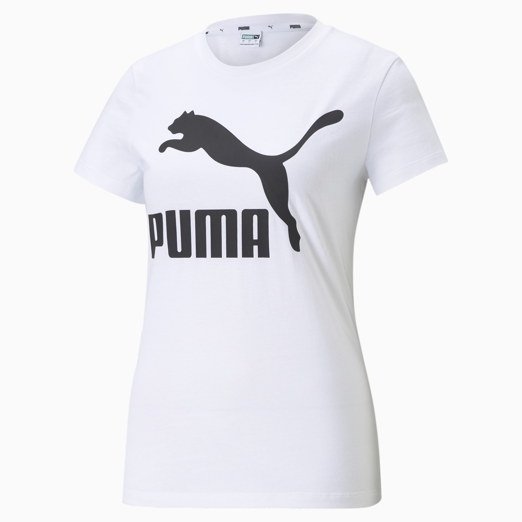 PUMA Classics T-shirt Met Logo Dames, Wit