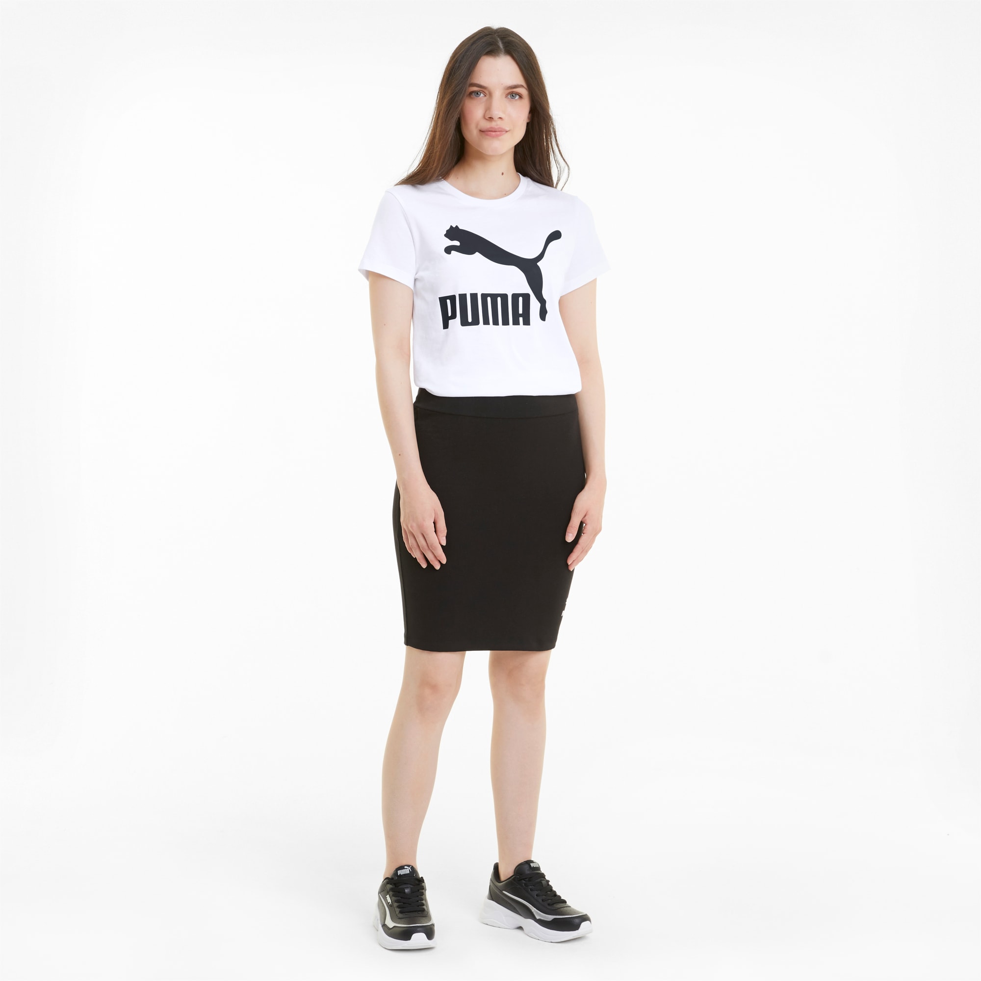 PUMA Classics T-shirt Met Logo Dames, Wit
