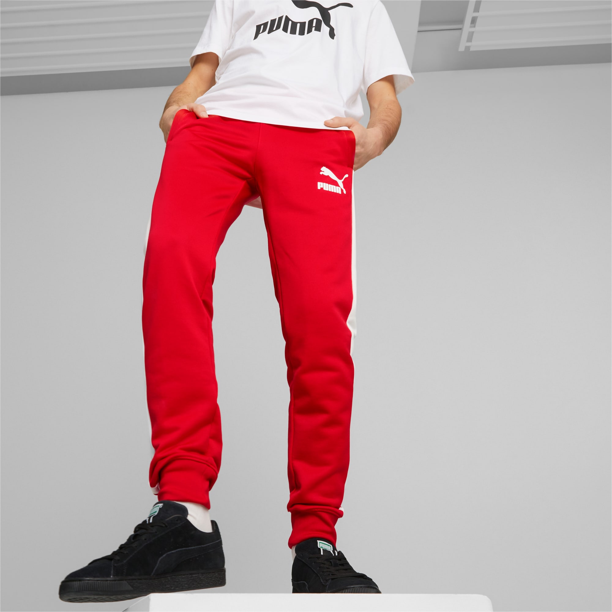 Pantaloni Da Tuta Iconic T7 Uomo, Rosso/Altro
