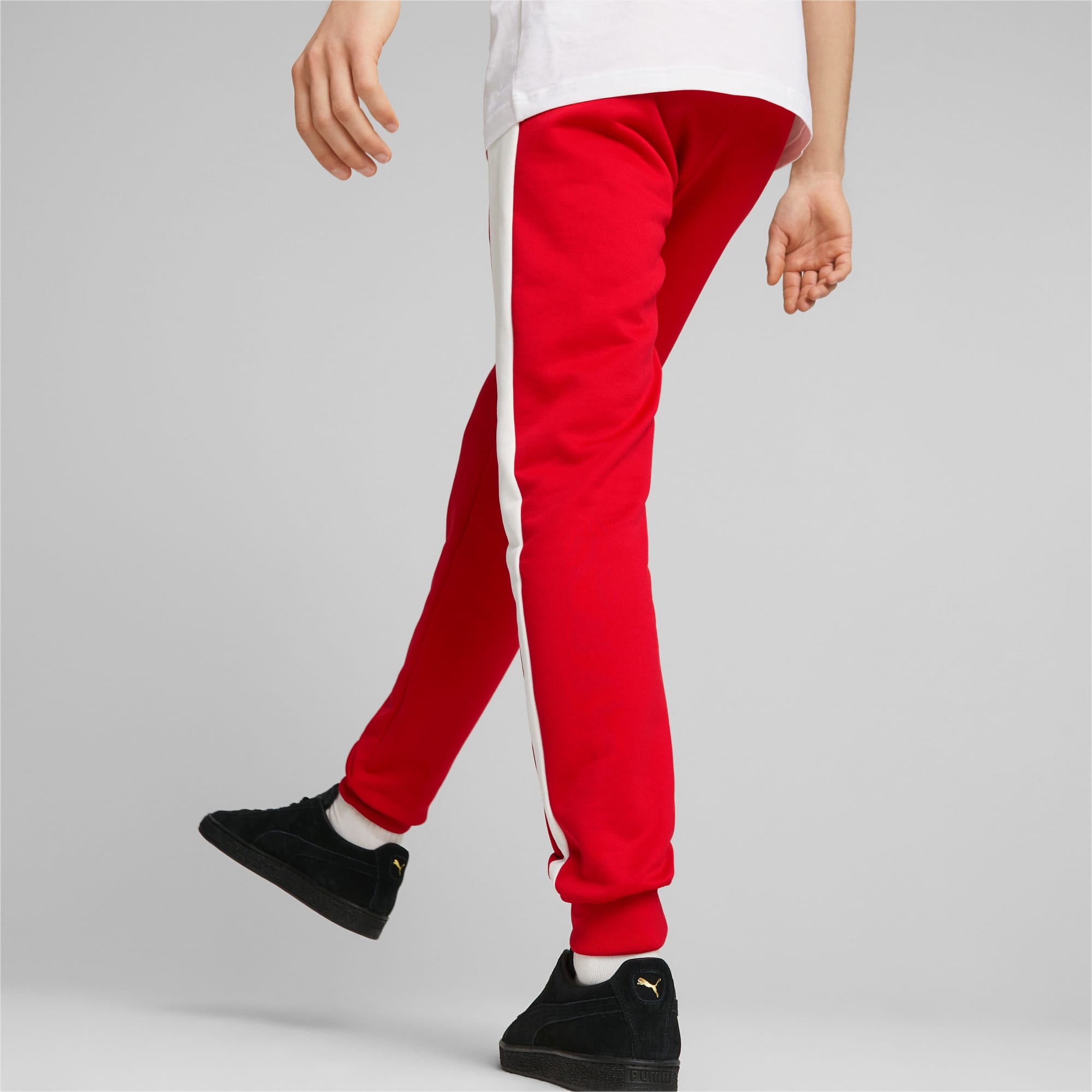 PUMA Męskie Spodnie Dresowe Iconic T7, High Risk Czerwony