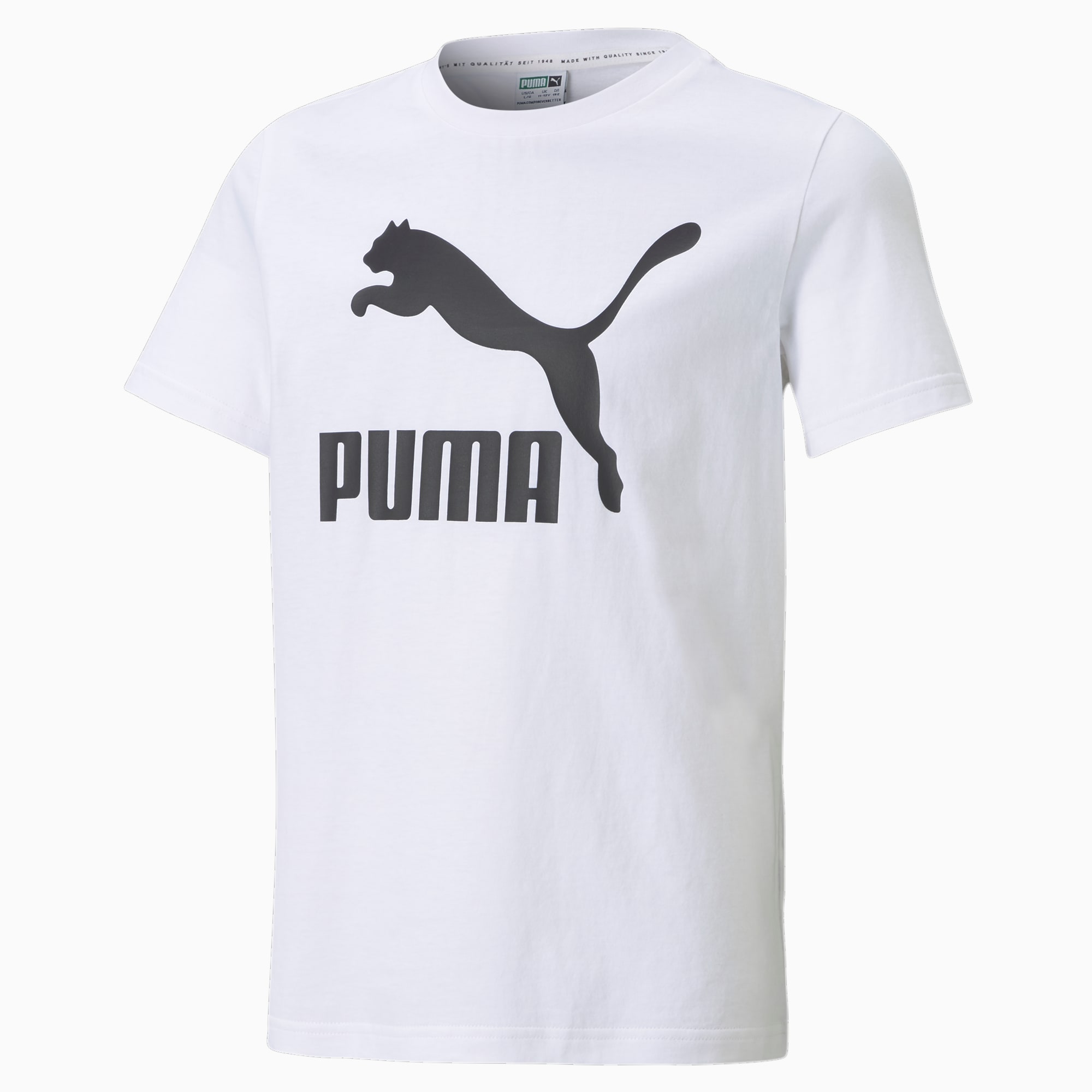 PUMA T-Shirt Classics B enfant et adolescent, Blanc, Taille 140, Vêtements