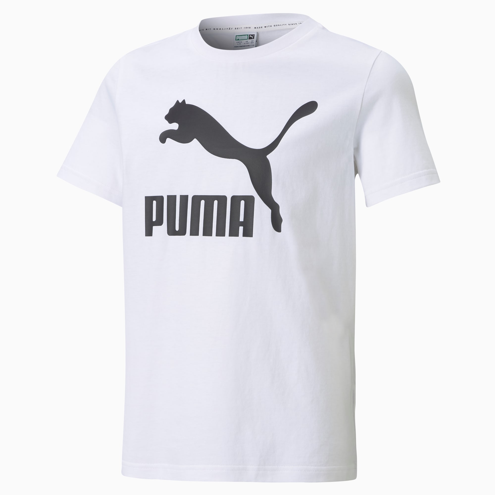 PUMA T-Shirt Classics B enfant et adolescent, Blanc, Taille 140, Vêtements
