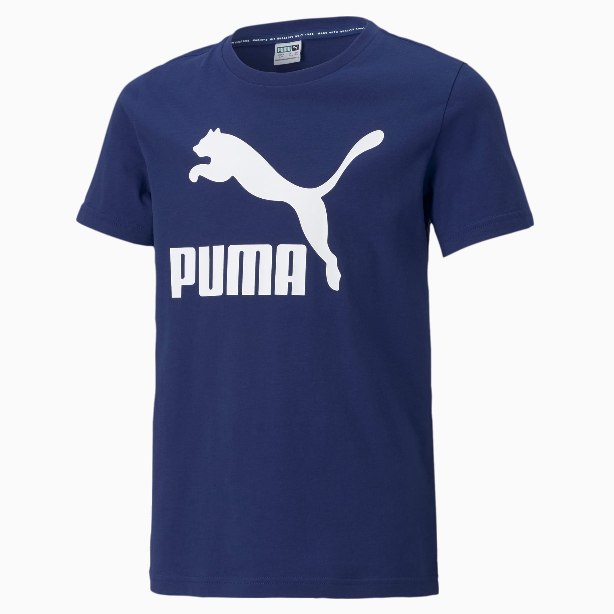 PUMA T-Shirt Classics B enfant et adolescent, Bleu, Taille 140, Vêtements