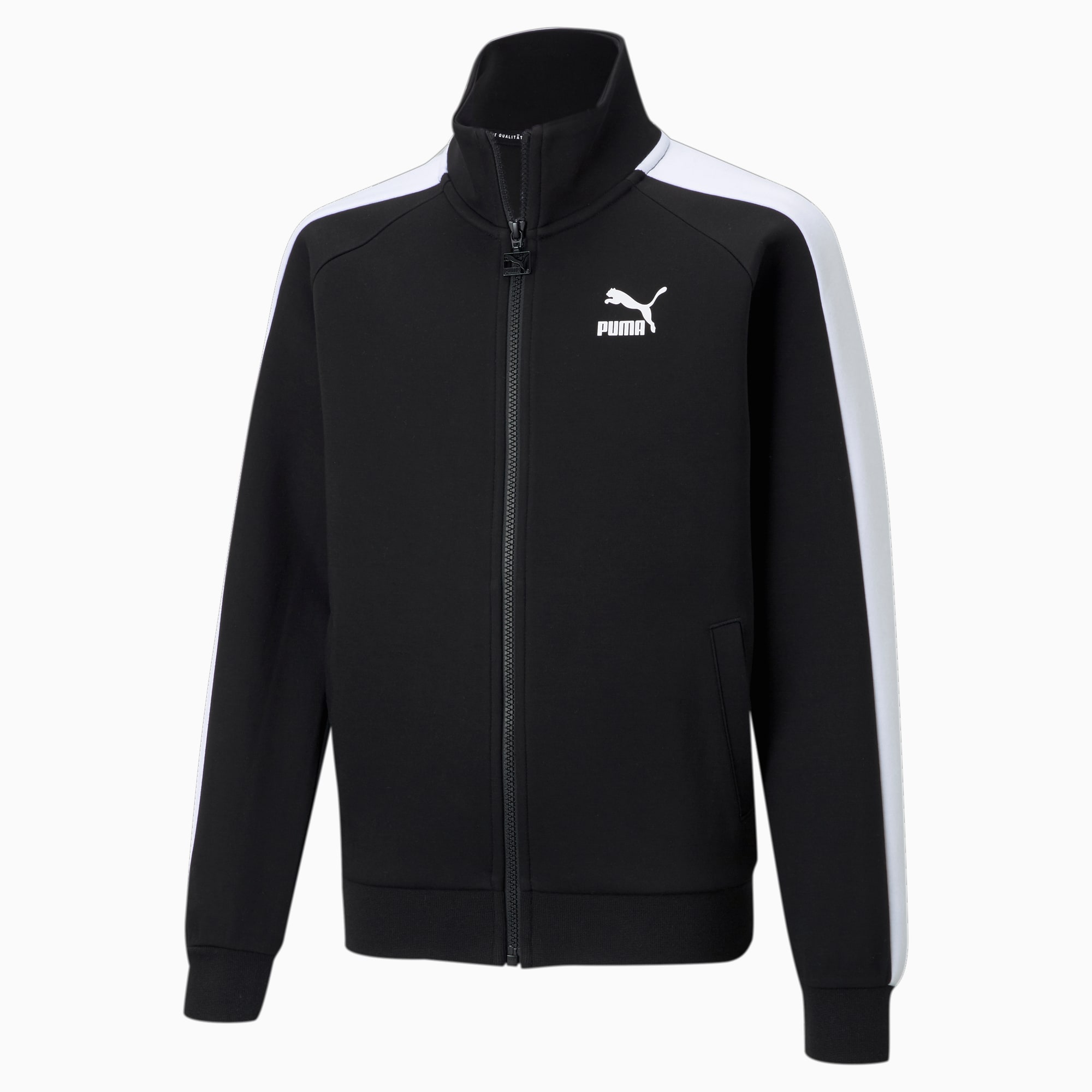 PUMA Iconic T7 Youth Track Jacket, Black/White, Size 140, Clothing