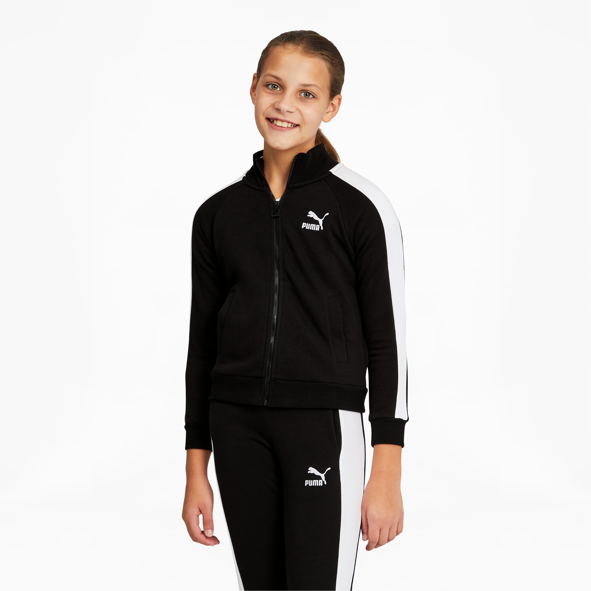 PUMA Classics T7 Trainingsjacke Für Teenager Für Kinder, Schwarz, Größe: 176, Kleidung