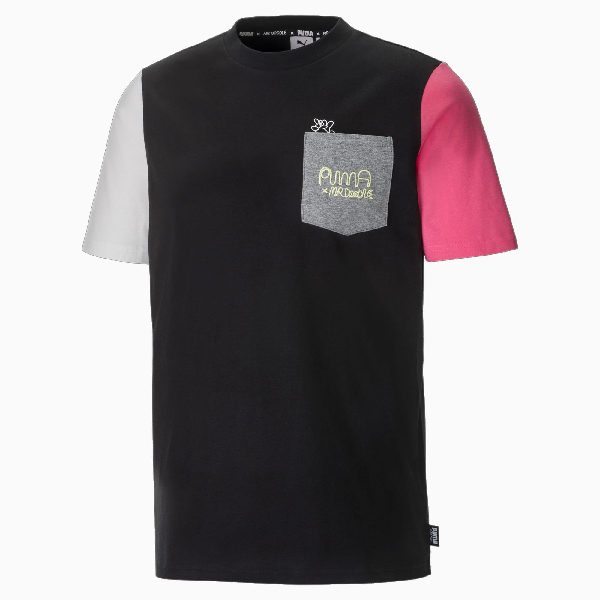 PUMA x MR DOODLE T-shirt met kleurvlakken , Zwart/Aucun, Maat S