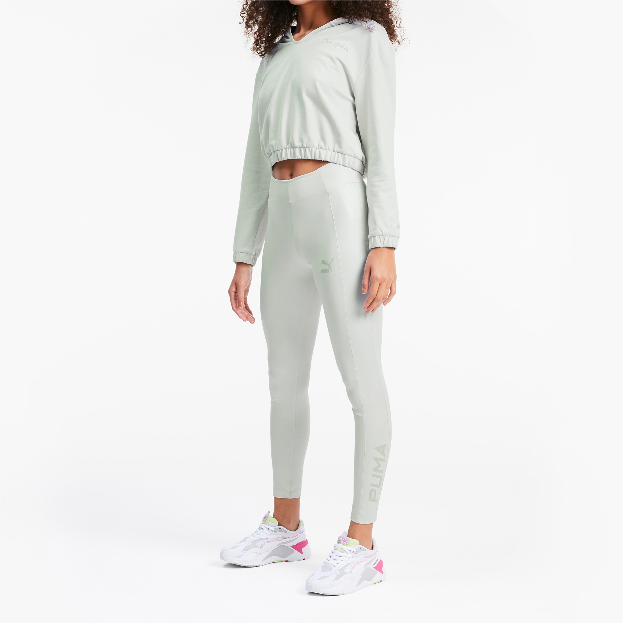 PUMA Collant brillant pour Femme, Gris, Taille L, Vêtements