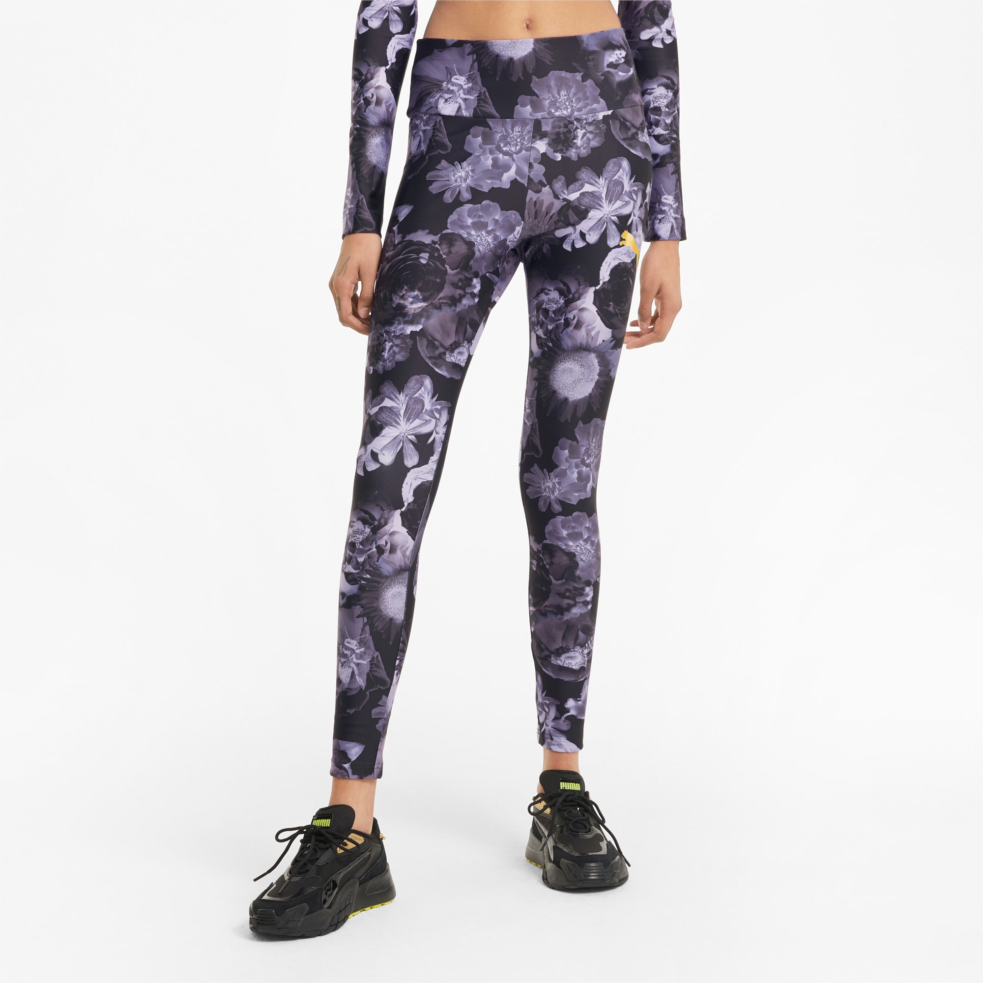 PUMA Legging imprimé Evide femme, Violet, Taille L, Vêtements