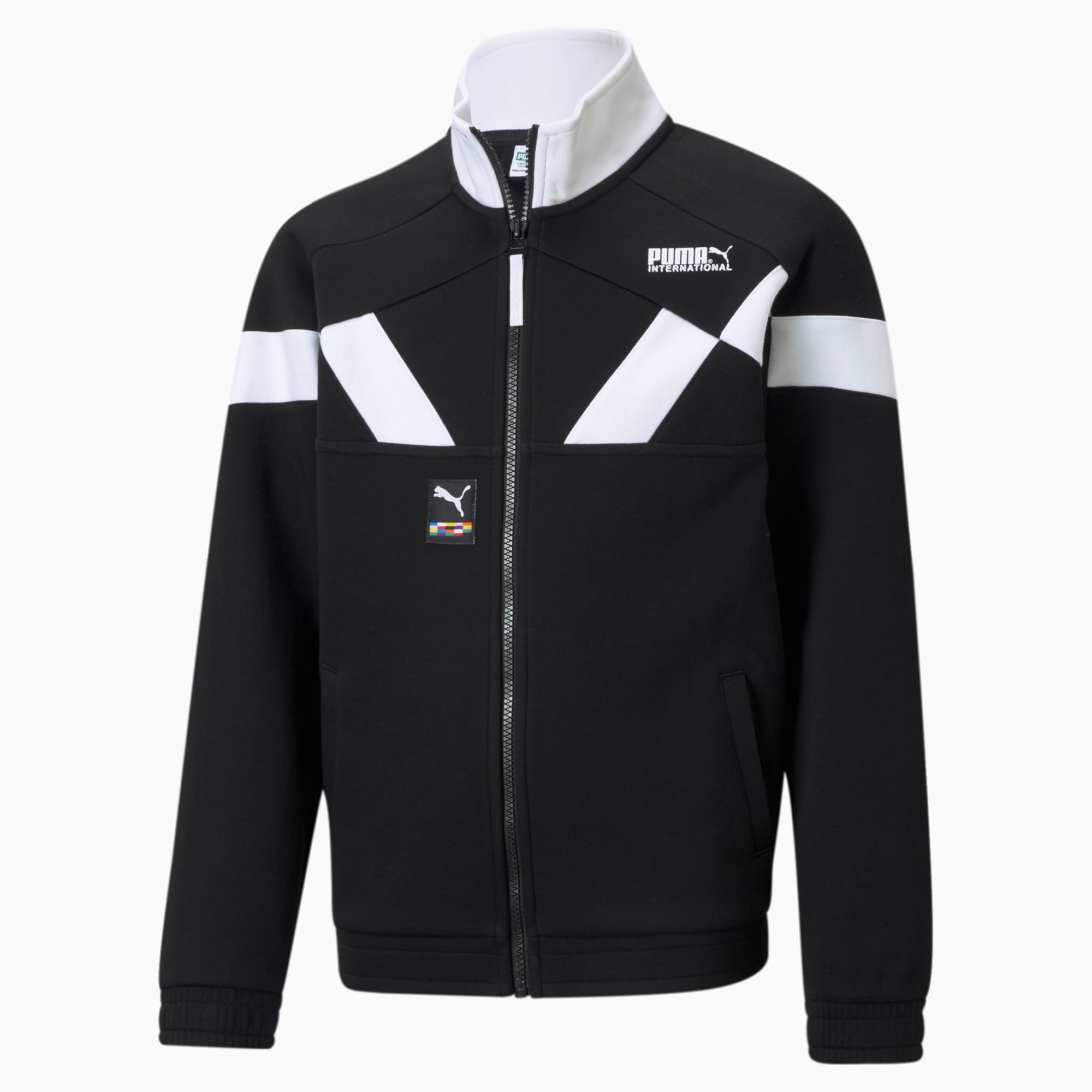 Blouson de survêtement PUMA International enfant et adolescent, Noir, Taille 140, Vêtements