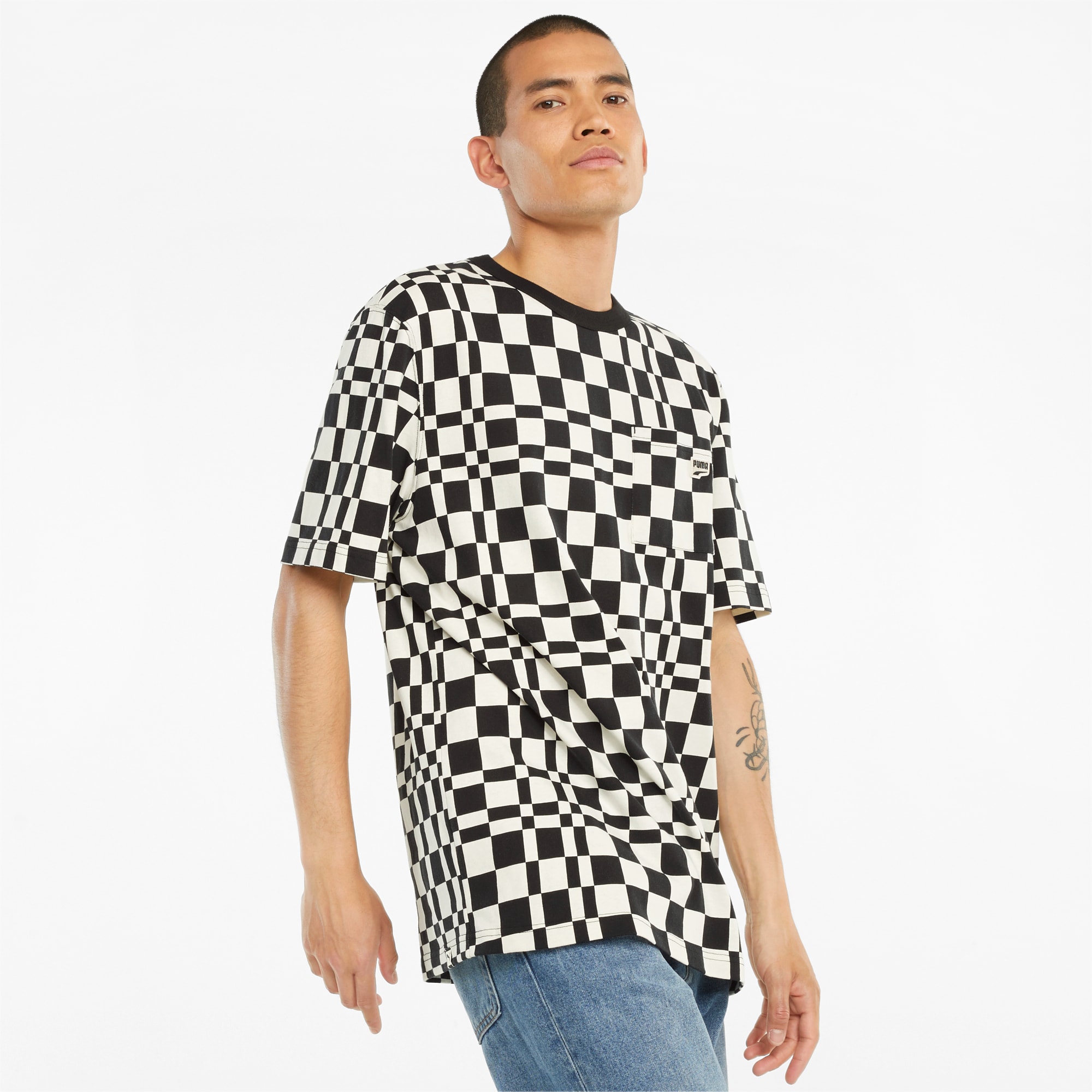 Downtown Printed Check Men's Tee