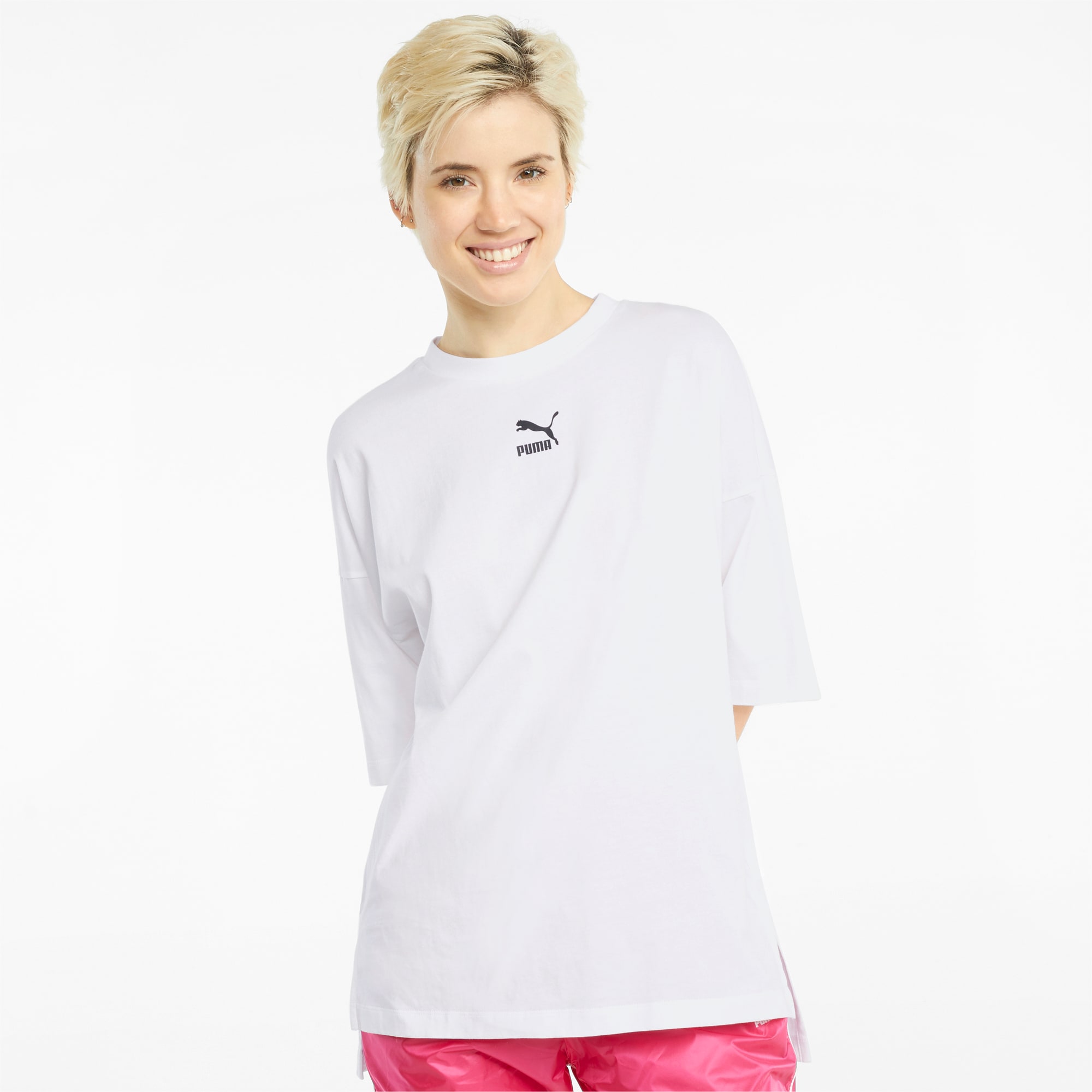 T-Shirt ampia Classics donna, Bianco