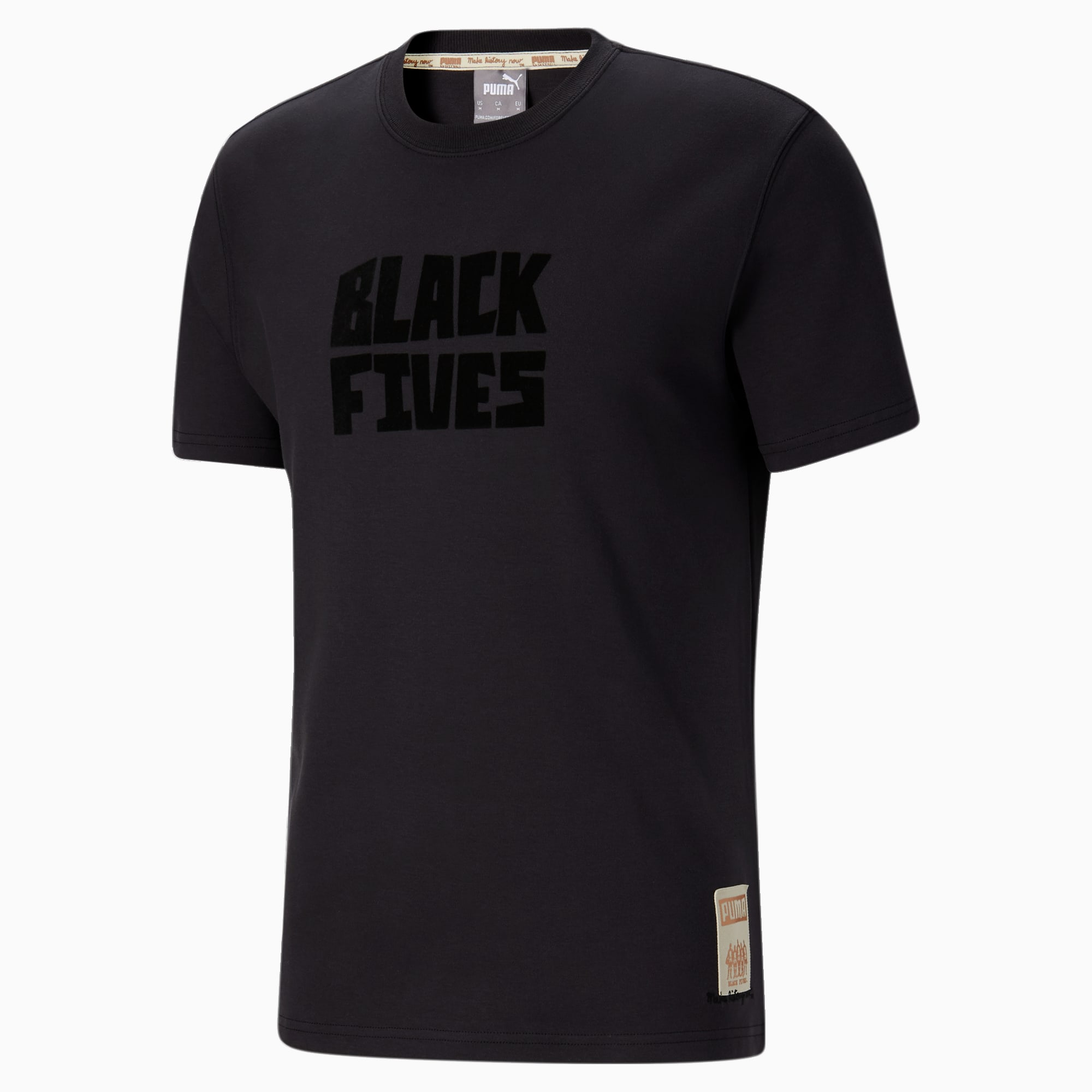 PUMA T-Shirt de basket pour Homme des Black Fives Timeline, Noir, Taille S, Vêtements