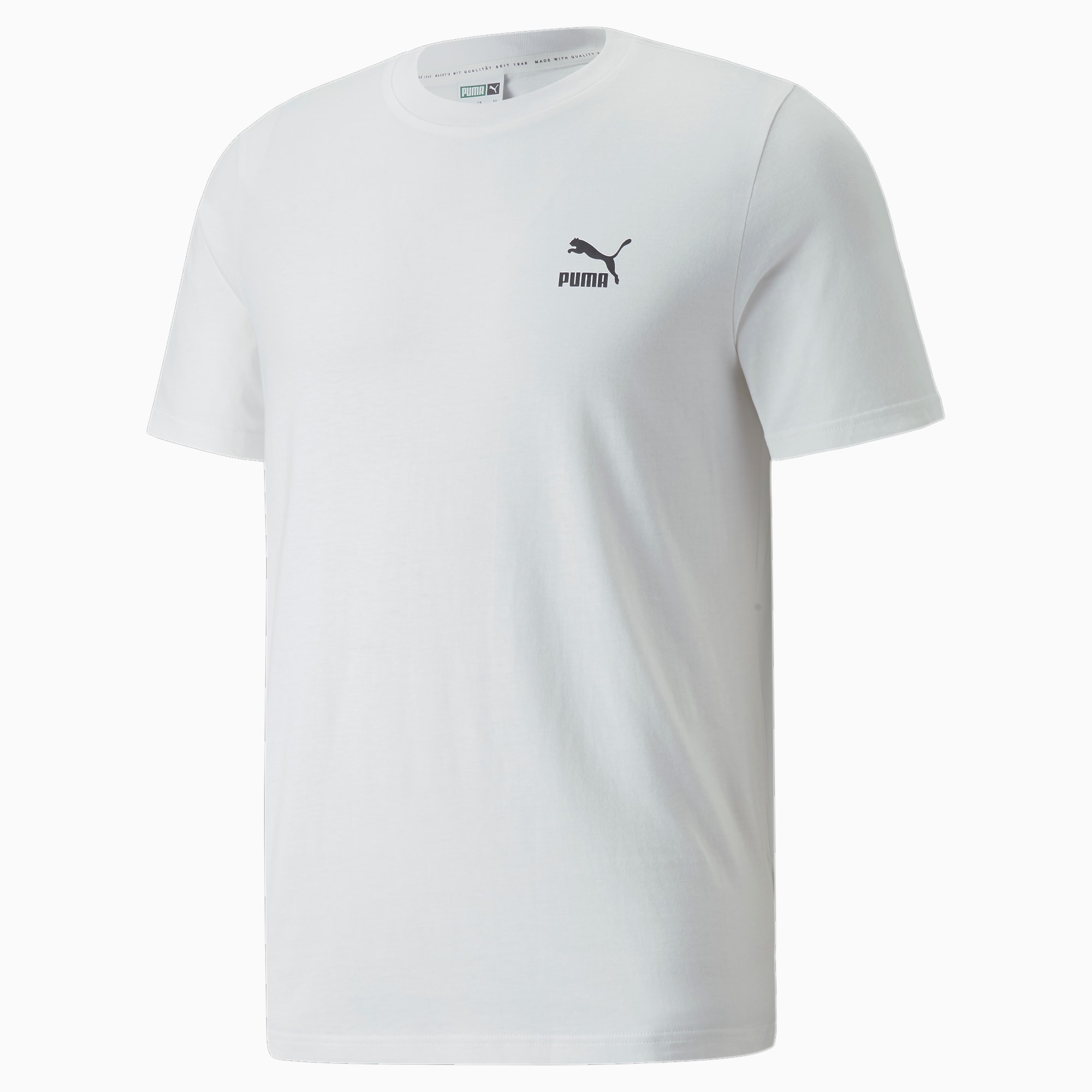 PUMA Classics Small Logo T-Shirt Men, White, Size XS, Clothing