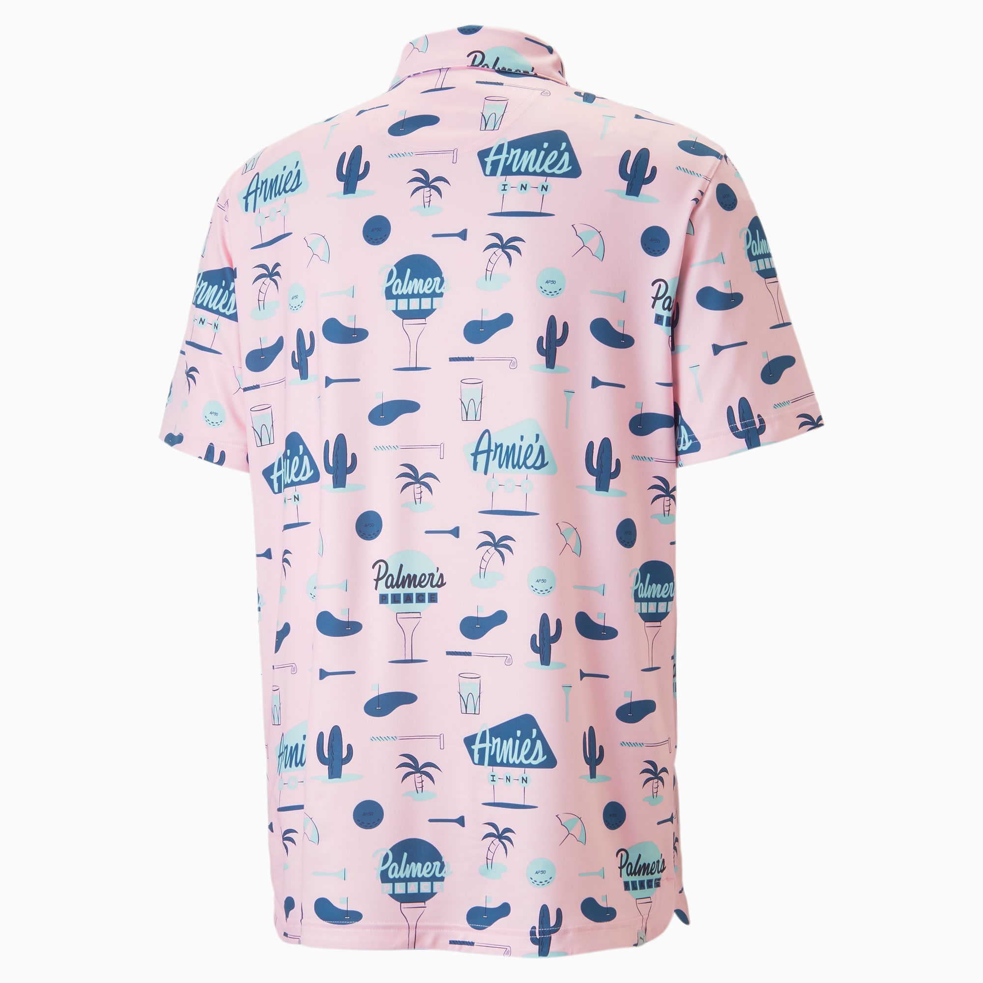 PUMA x Arnold Palmer CLOUDSPUN golfpoloshirt voor Heren, Blauw/Roze