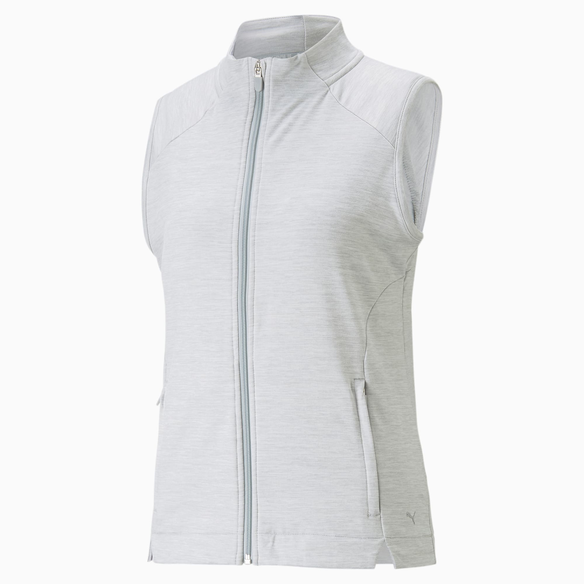 PUMA Heather Full-Zip Golf Vest Women, Grey, Size XXS, Clothing
