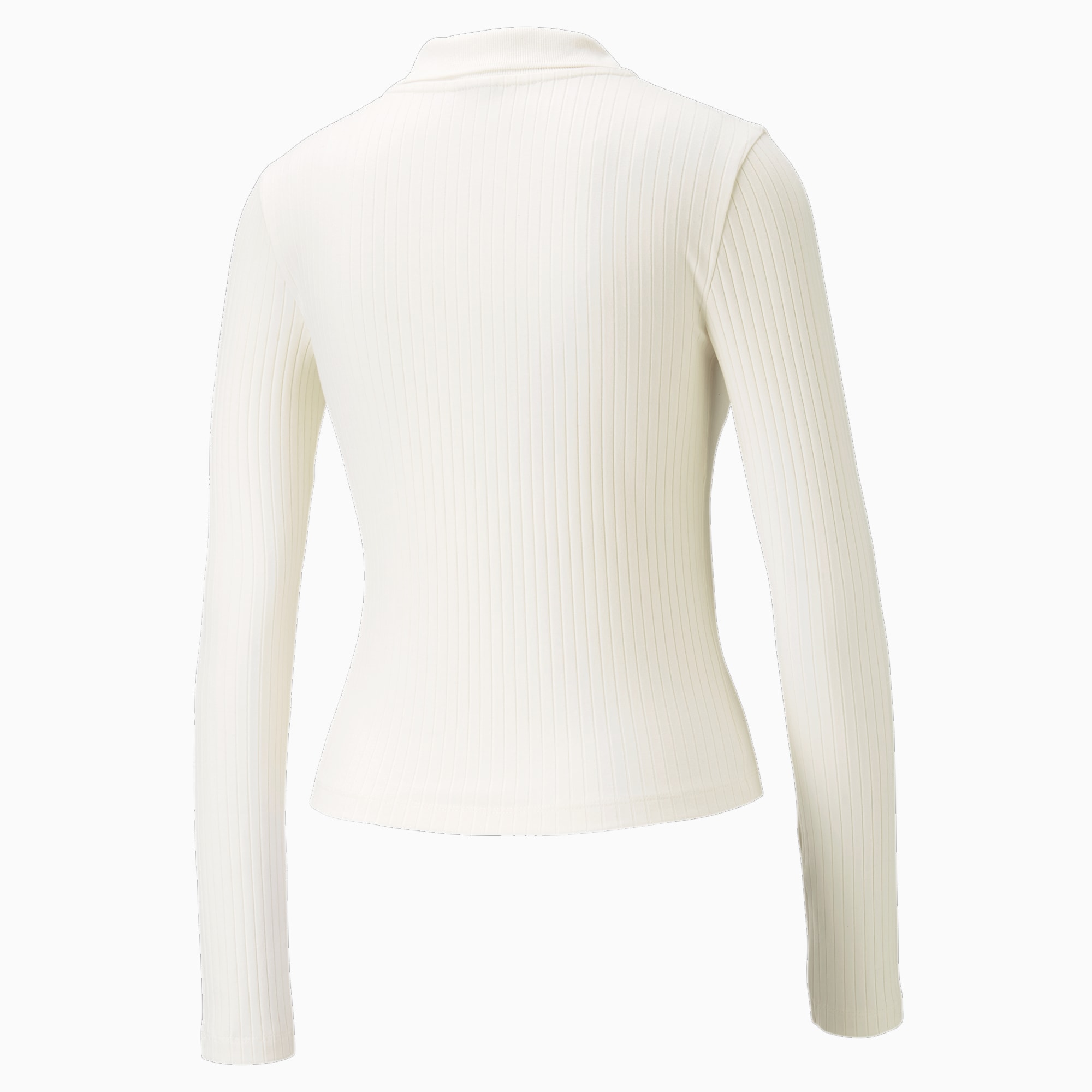 PUMA Classics Ribbed V-Neck Top voor Dames, no color