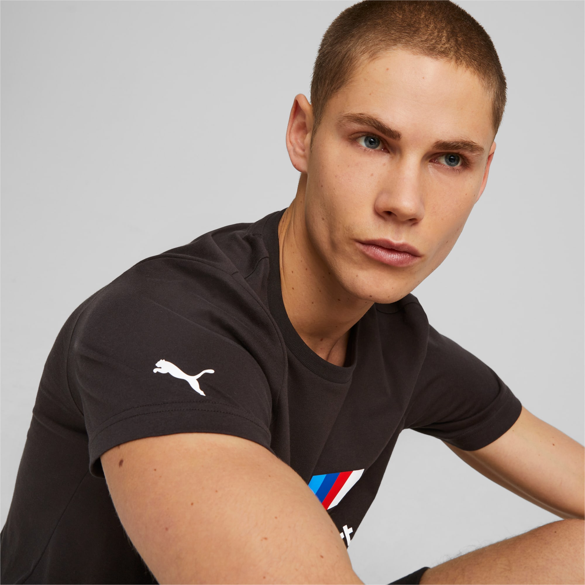 PUMA BMW M Motorsport Ess Logo T-Shirt Men, Black, Size S, Clothing