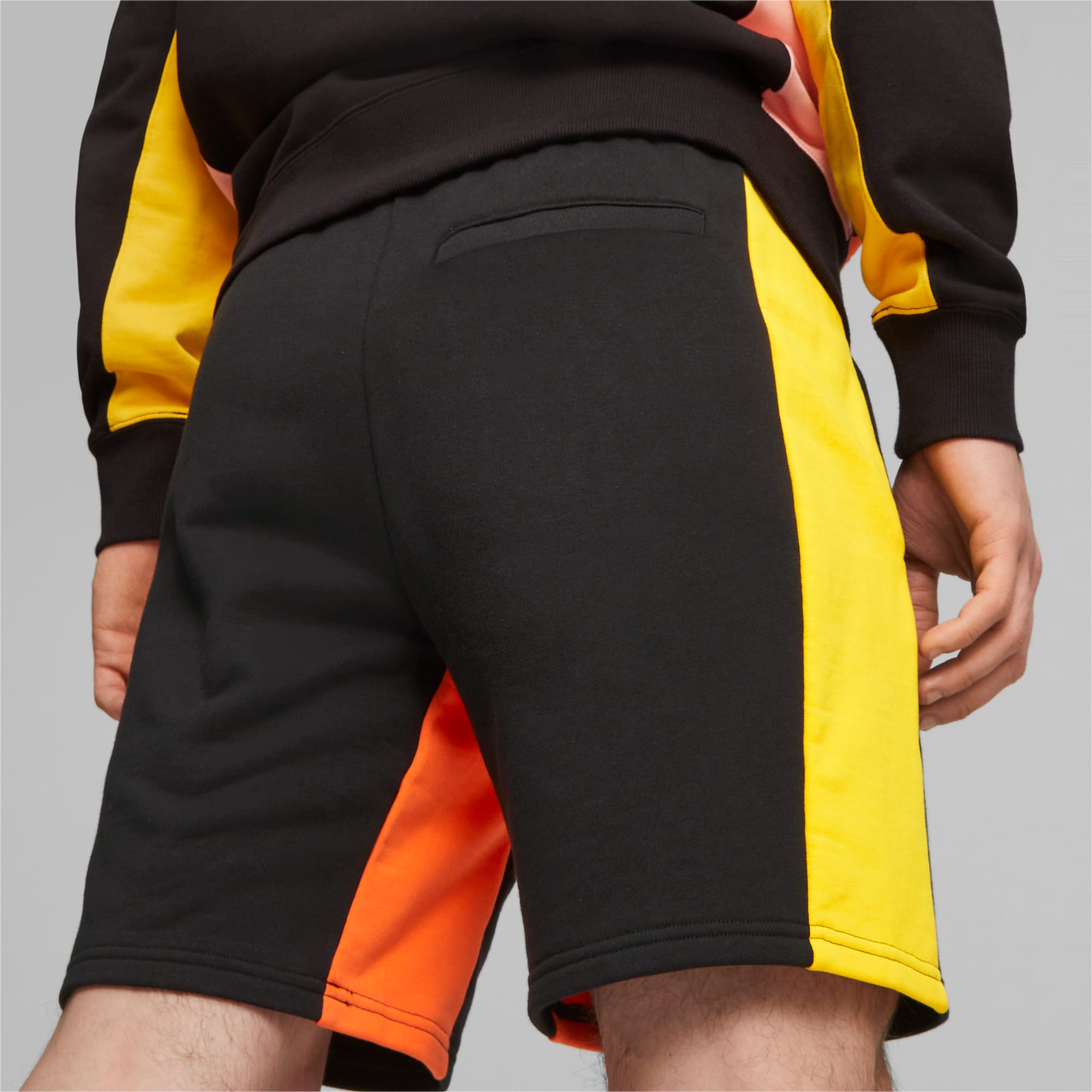 PUMA Classics Block 8 Shorts Men, Black/Hot Heat, Size XS, Clothing