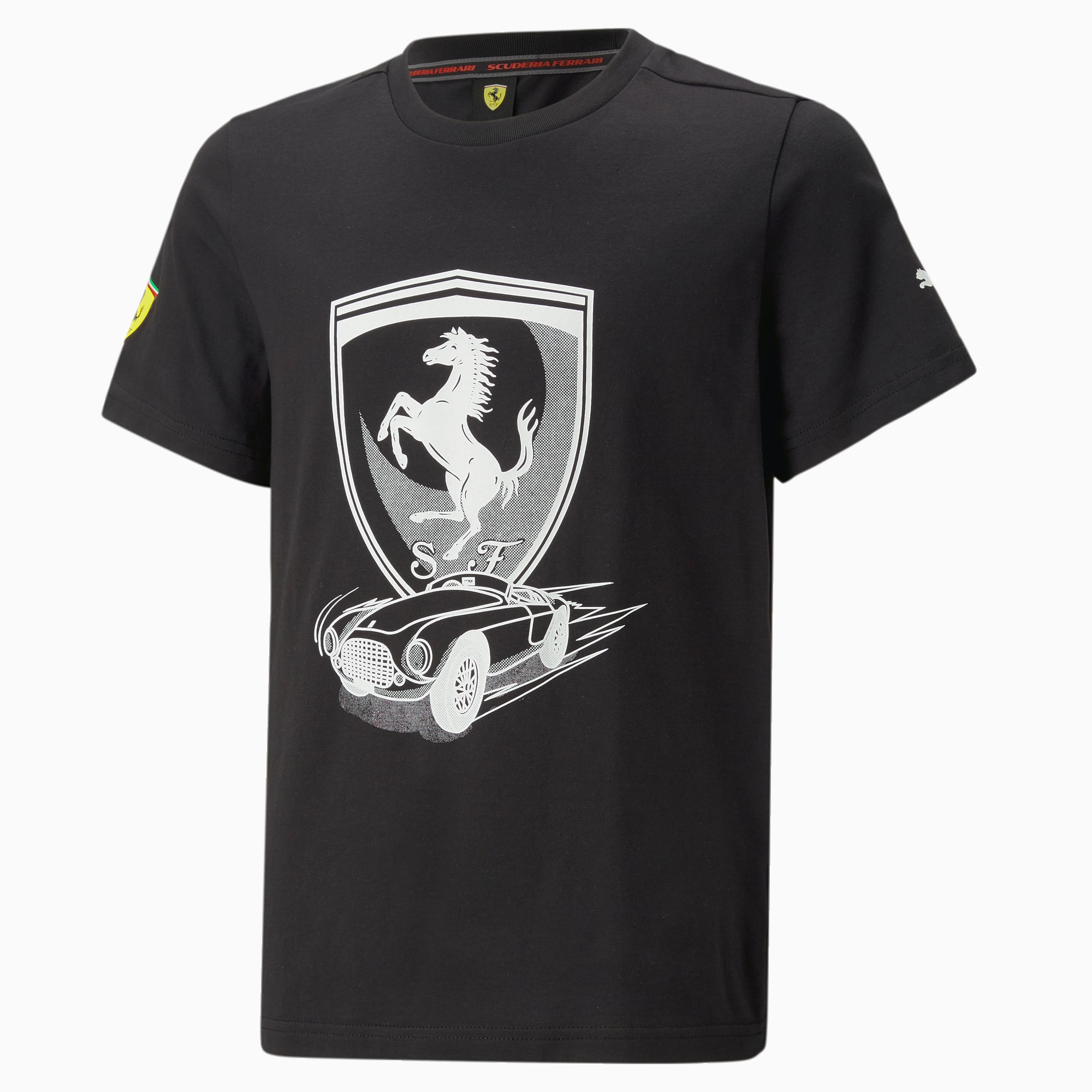 PUMA Scuderia Ferrari Race T-Shirt Teenager Für Kinder, Schwarz, Größe: 152, Kleidung