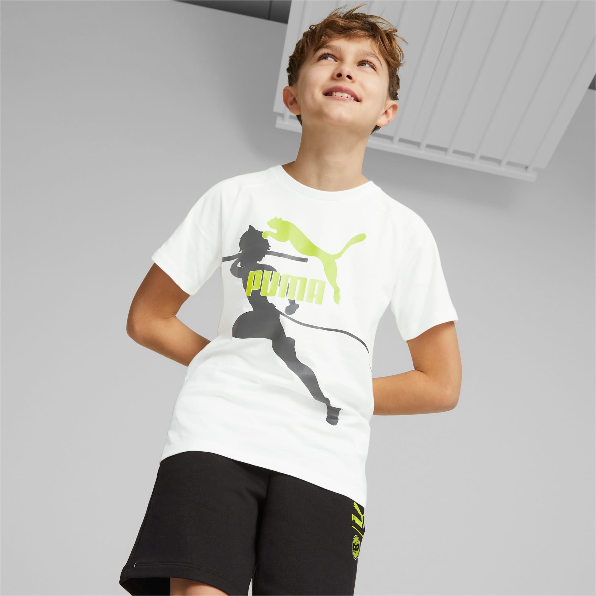 PUMA X MIRACULOUS T-Shirt Teenager Für Kinder, Weiß, Größe: 140, Kleidung