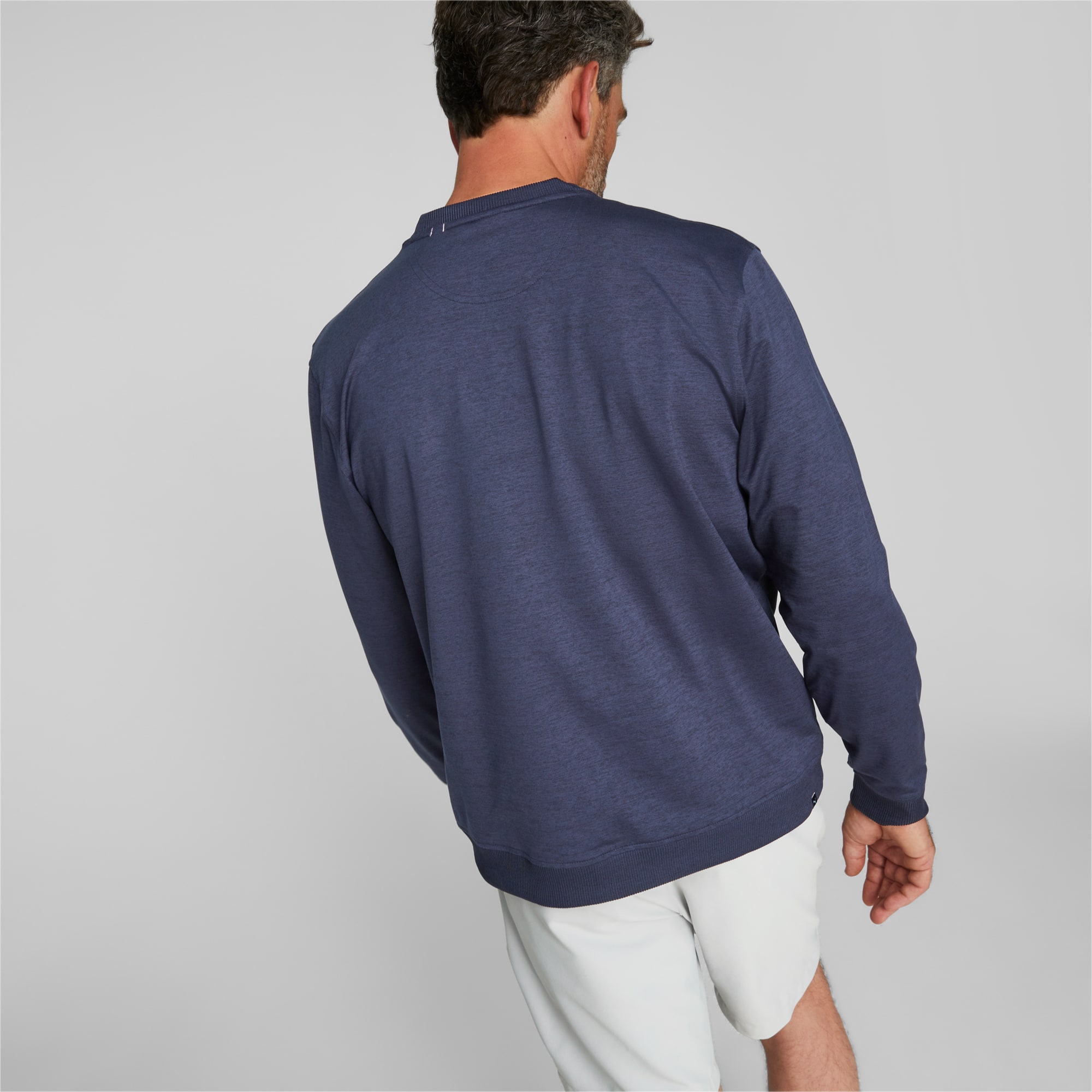 PUMA X ARNOLD PALMER CLOUDSPUN Golfsweatshirt Met V-hals Voor Heren, Blauw