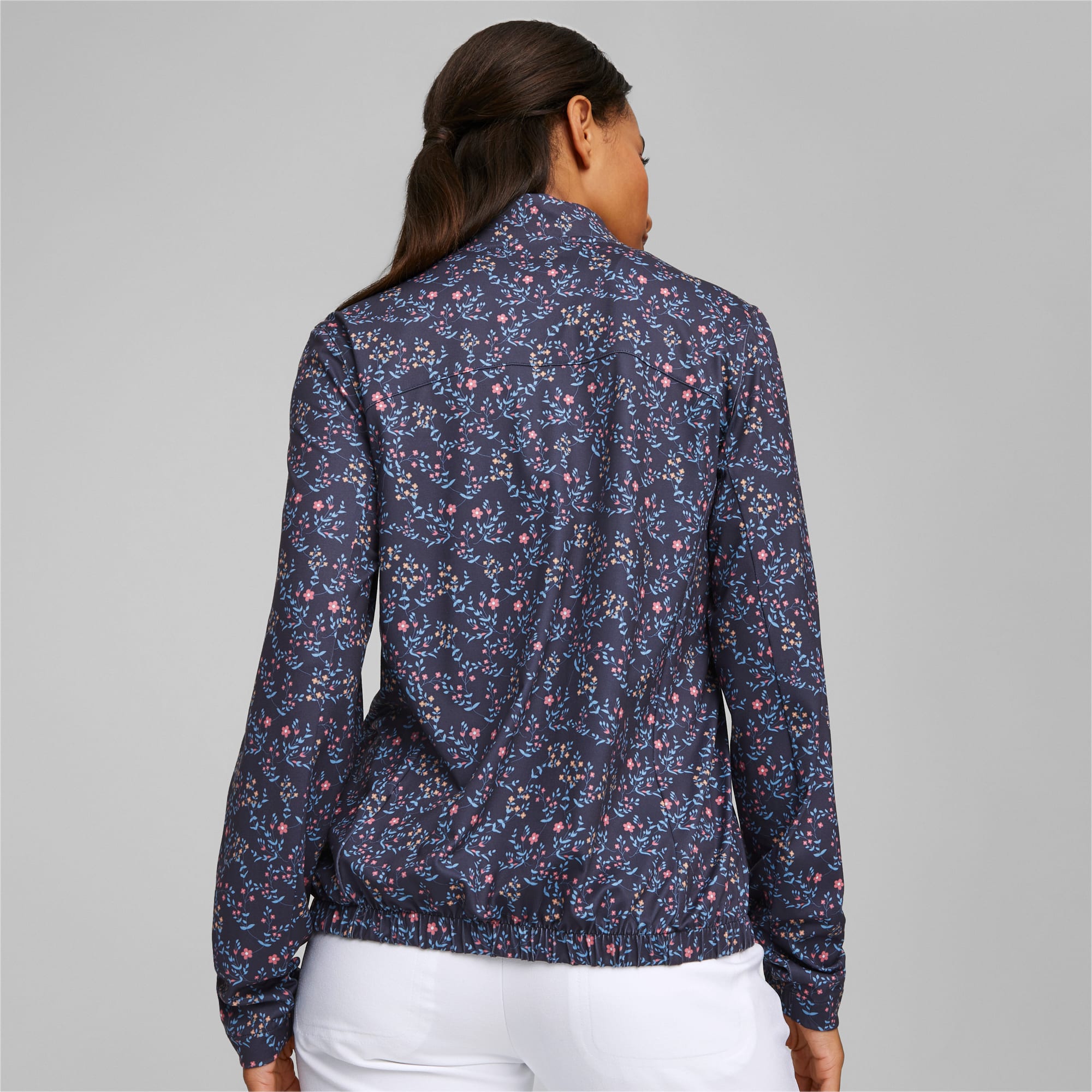 PUMA Floral Cloudspun Quarter-Zip Golf-Pullover Damen, Blau, Größe: XXS, Kleidung