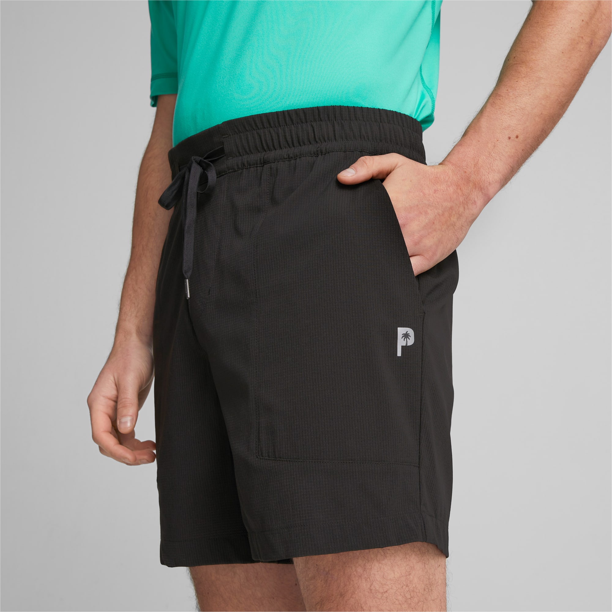 PUMA X PALM TREE CREW Vented Golf-Shorts Herren, Schwarz, Größe: S, Kleidung