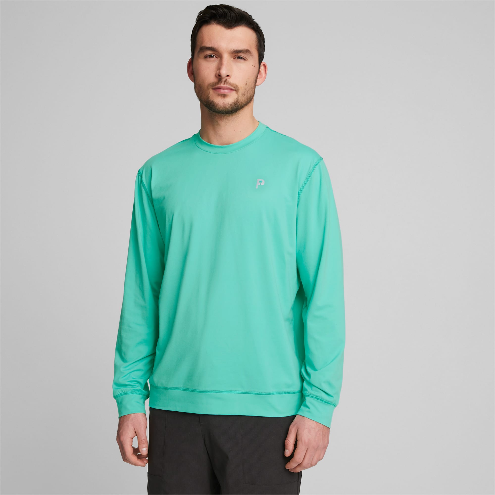PUMA X PALM TREE CREW Golf-Shirt Herren, Grün, Größe: S, Kleidung
