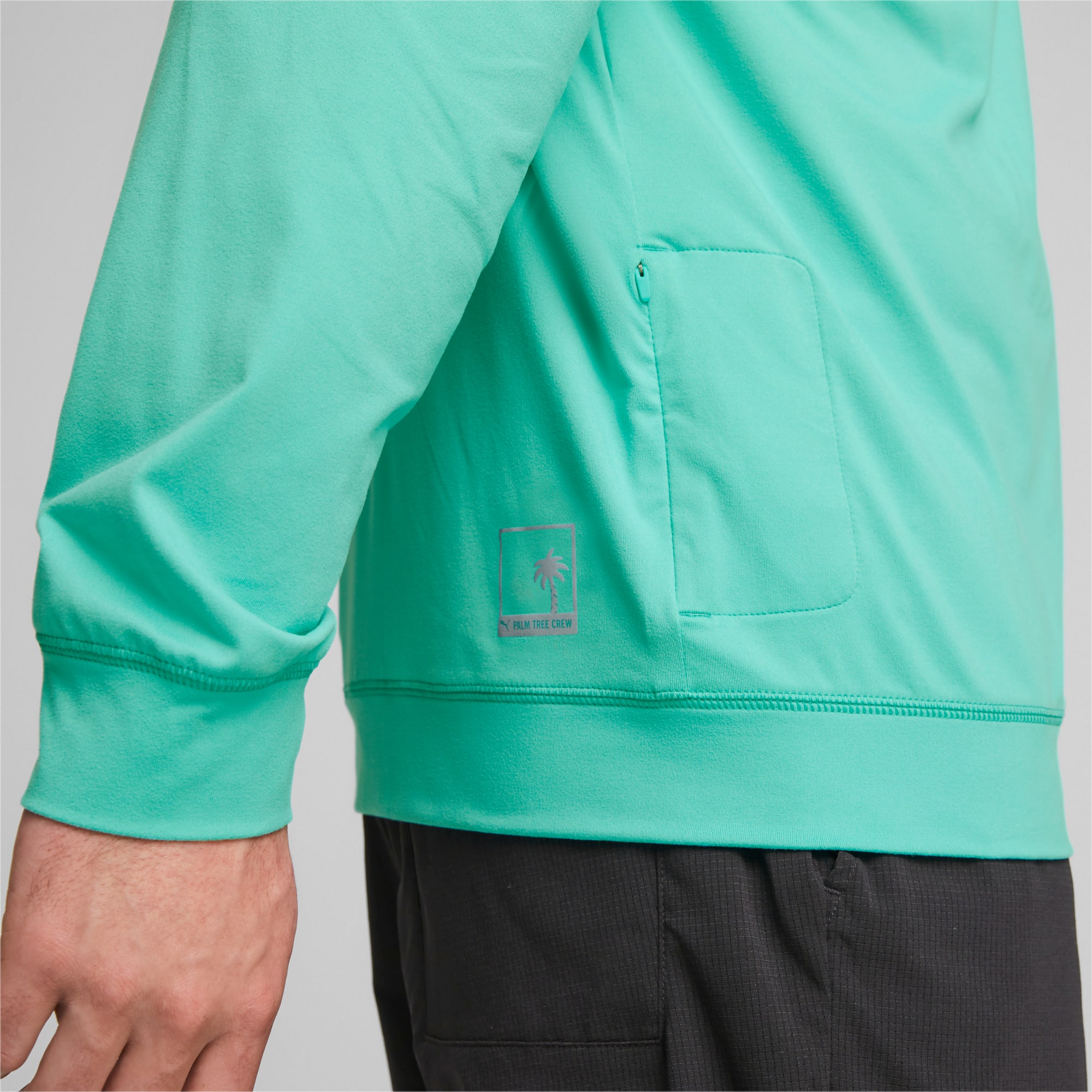 PUMA X PALM TREE CREW Golf-Shirt Herren, Grün, Größe: L, Kleidung