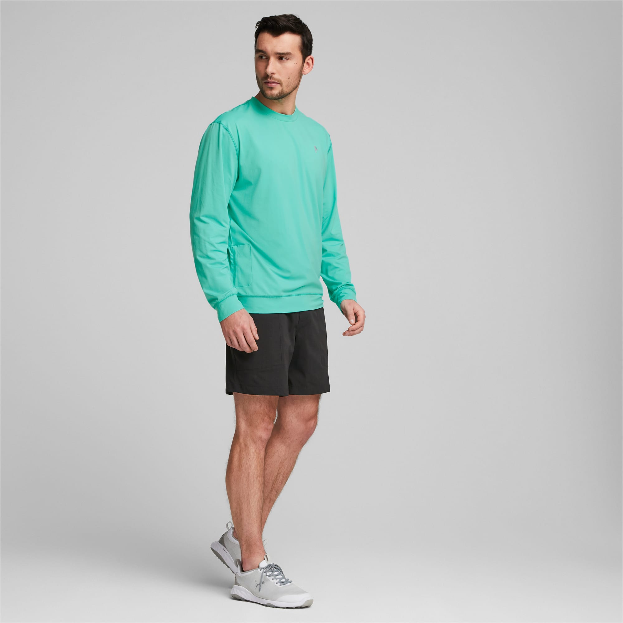 PUMA X PALM TREE CREW Golf-Shirt Herren, Grün, Größe: L, Kleidung