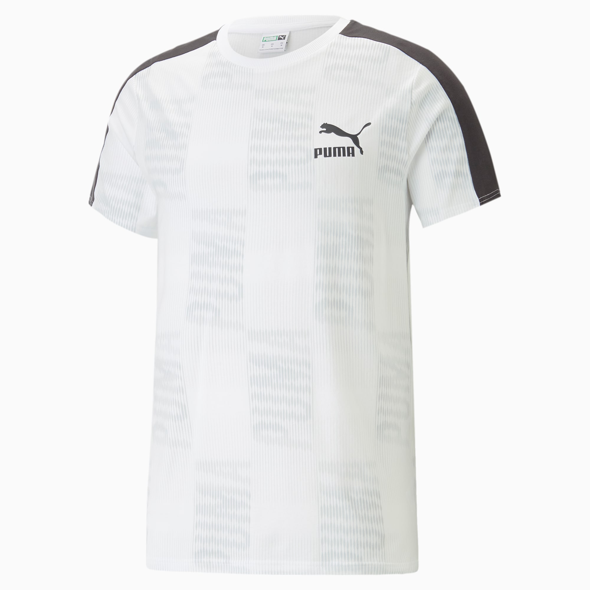 PUMA T7 Sport T-Shirt Men, White/AOP, Size XS, Clothing